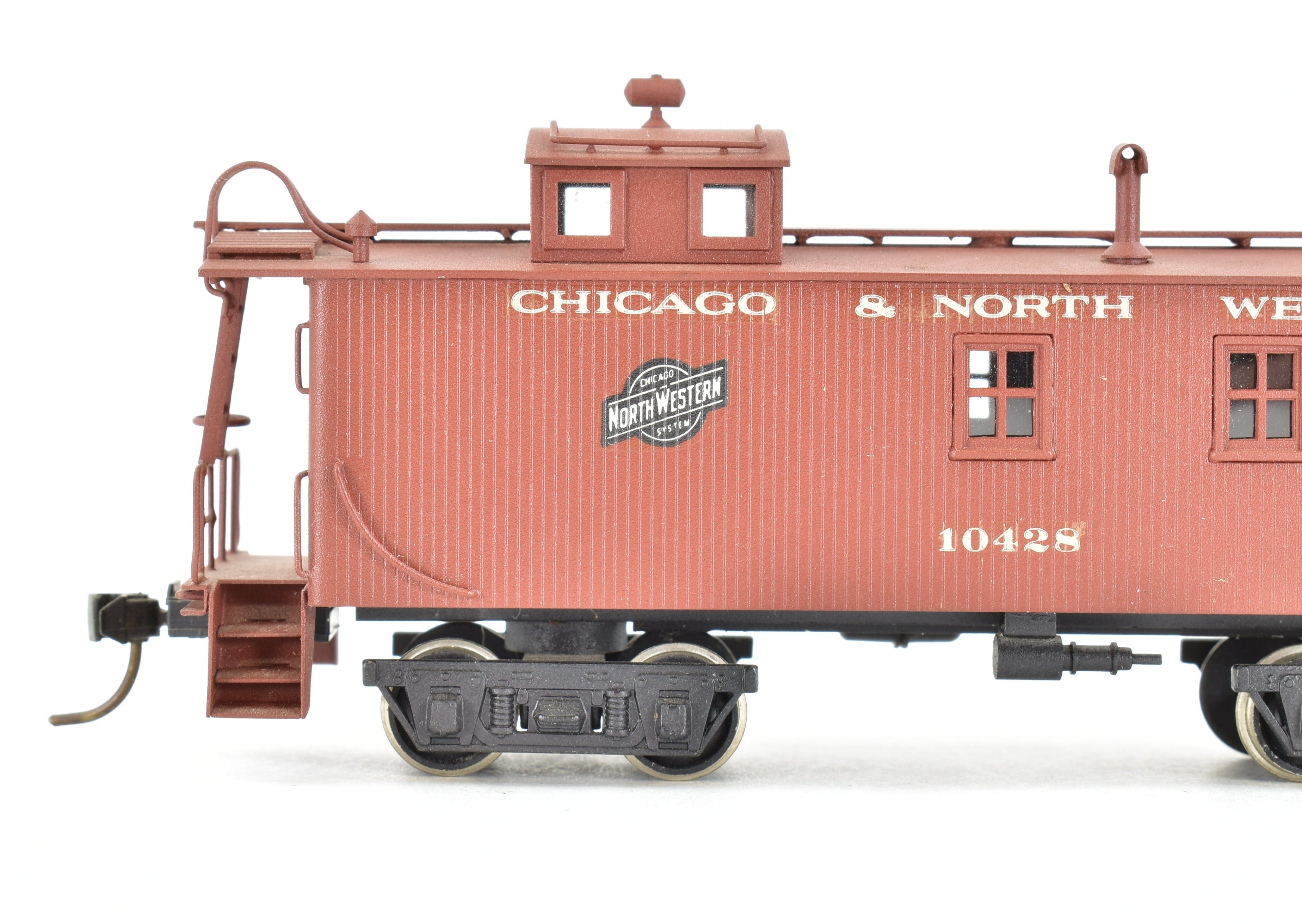 HO Scale Custom Painted Brass Wood Caboose Model by Trains Inc. for Chicago & North Western (C&NW) Railway