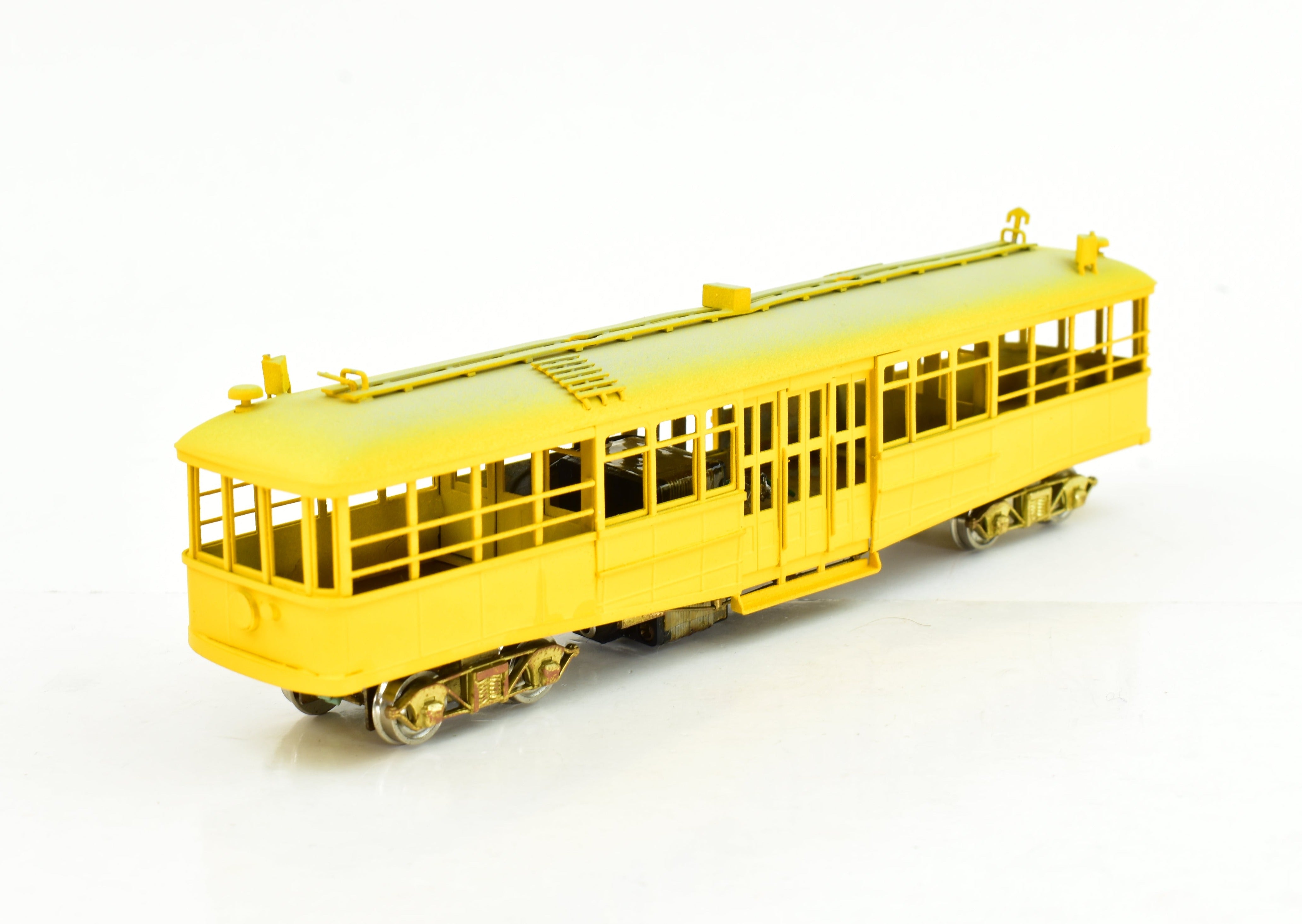 HO Scale Brass Los Angeles Railway Type C Streetcar Partially Painted by S. Soho & Co., Sold As-It-Is Condition
