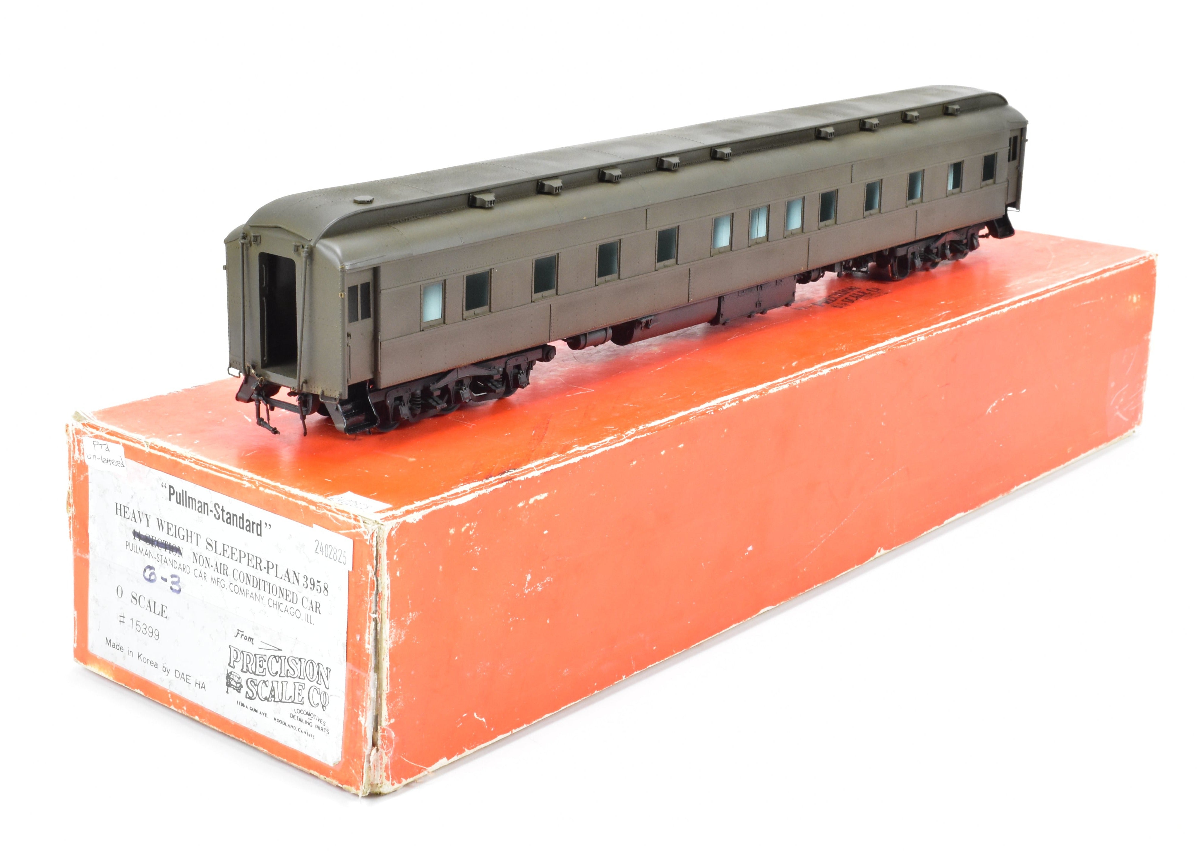 O Scale Brass PSC Precision Scale Co. 6-3 Sleeper Plan 3523C Model
