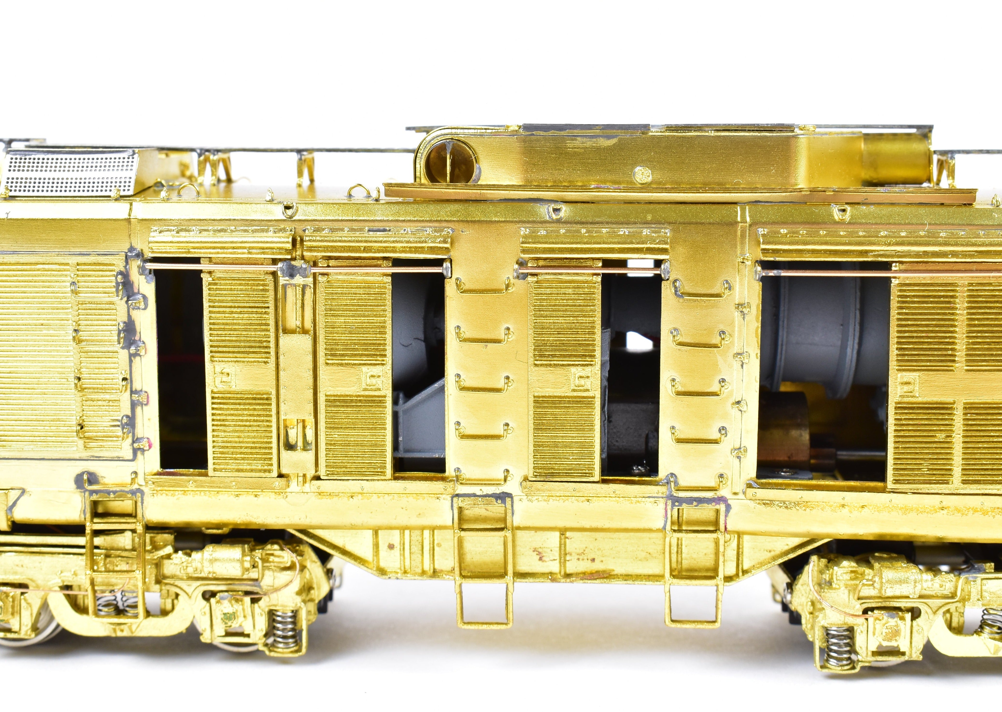 HO Scale Brass Model Train Set - Overland Models, Inc. Union Pacific GE 8500 HP Gas Turbine Big Blow 3-Unit Unpainted Set with Raised Farr Inlet Silencer and Riveted Tender