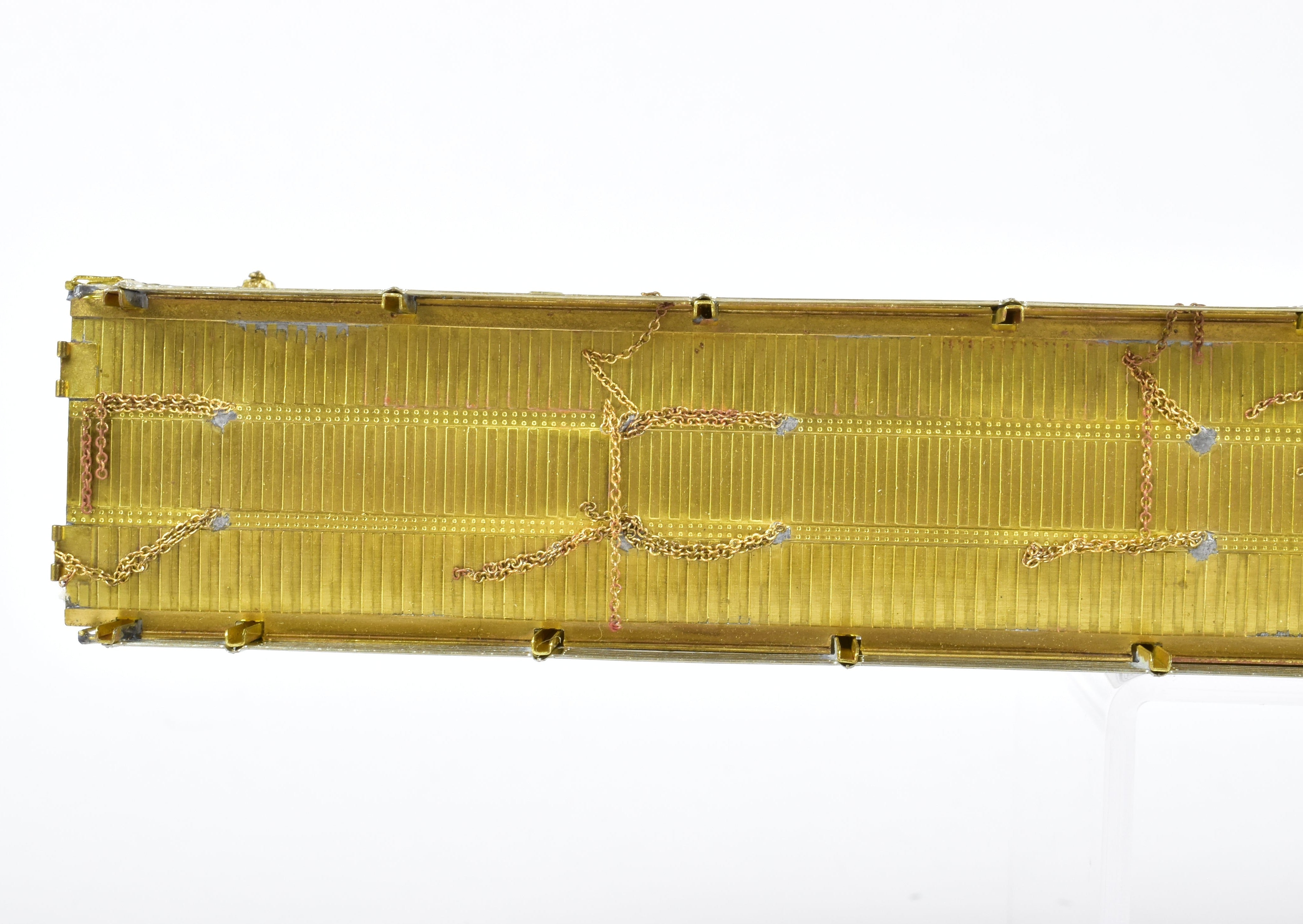 HO Scale Brass Tri - Level Auto Rack Model by Overland Models, Inc. (OMI) for Various Railroads like ATSF, BN, CR, N&W, and SP with Pressed Sides and Optional Roof