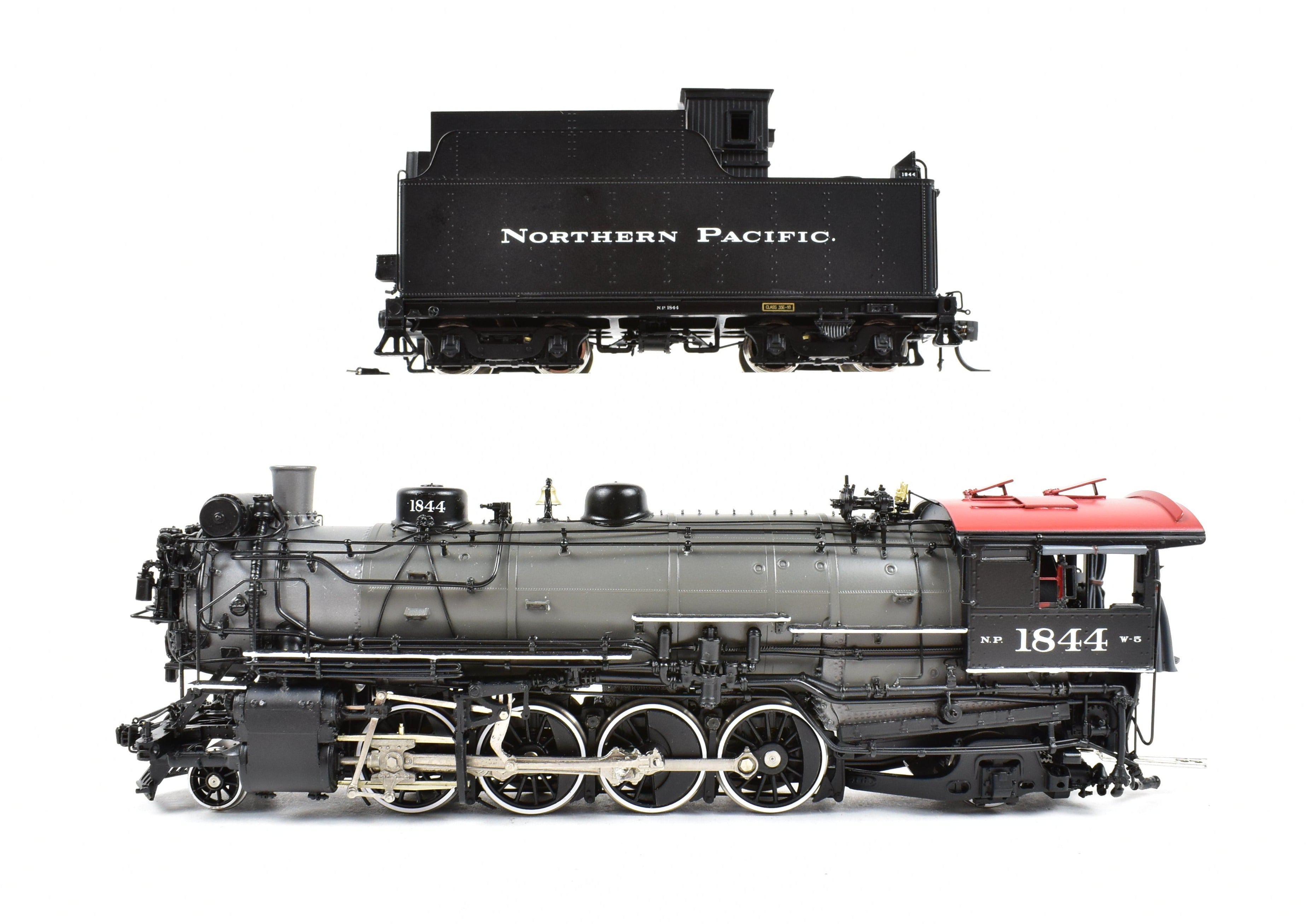 HO Scale Brass Model Train by W&R Enterprises - Northern Pacific Class W-5 2-8-2 Version 1, #1844 with Grey Boiler