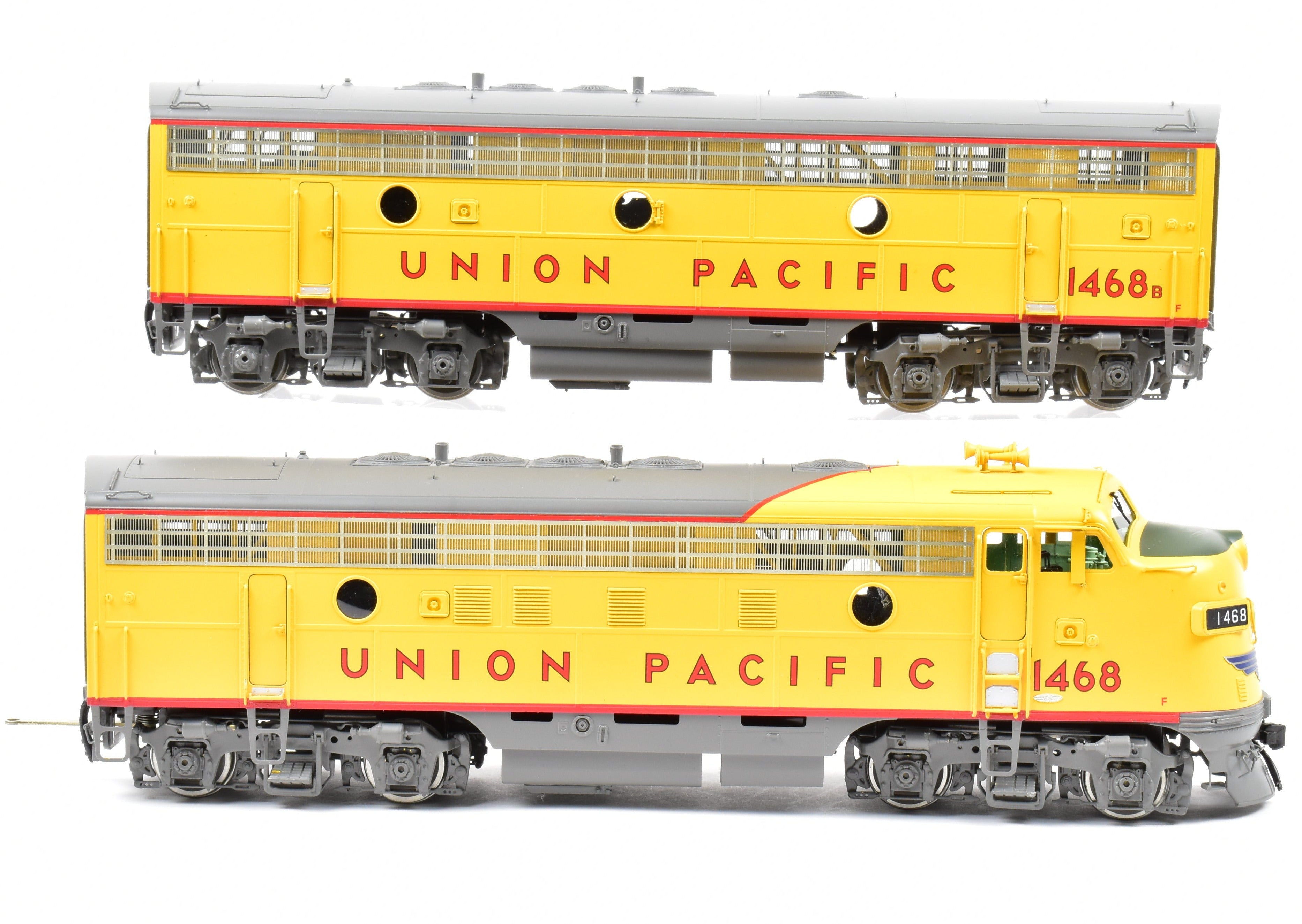 O Scale Brass Key Imports Union Pacific EMD F - 7A/B Locomotive Set with Factory Painting, Model No. 1468 & 1468B