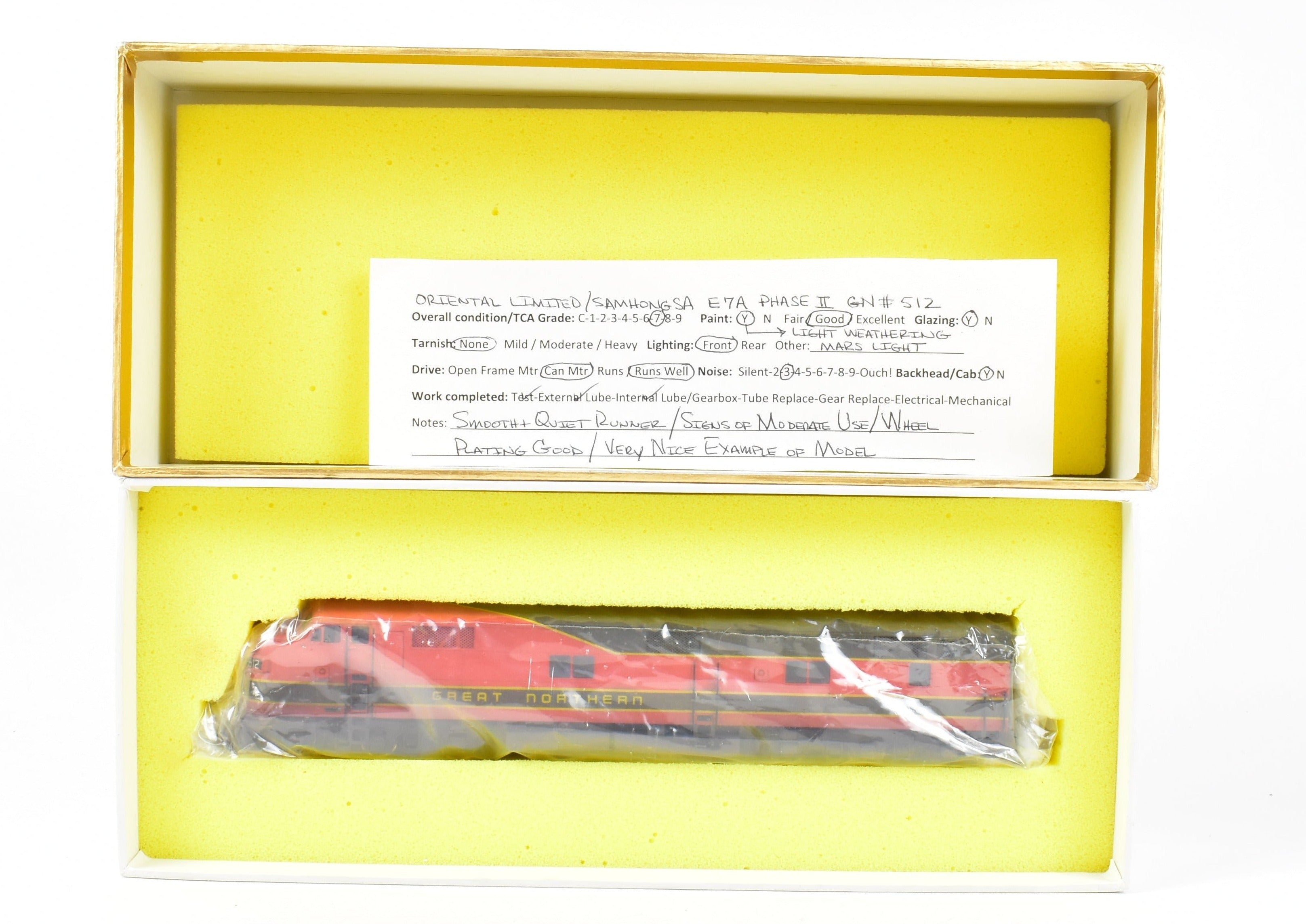 HO Brass Oriental Limited GN - Great Northern EMD E7A 2000 Phase II #512 Factory - Painted Model
