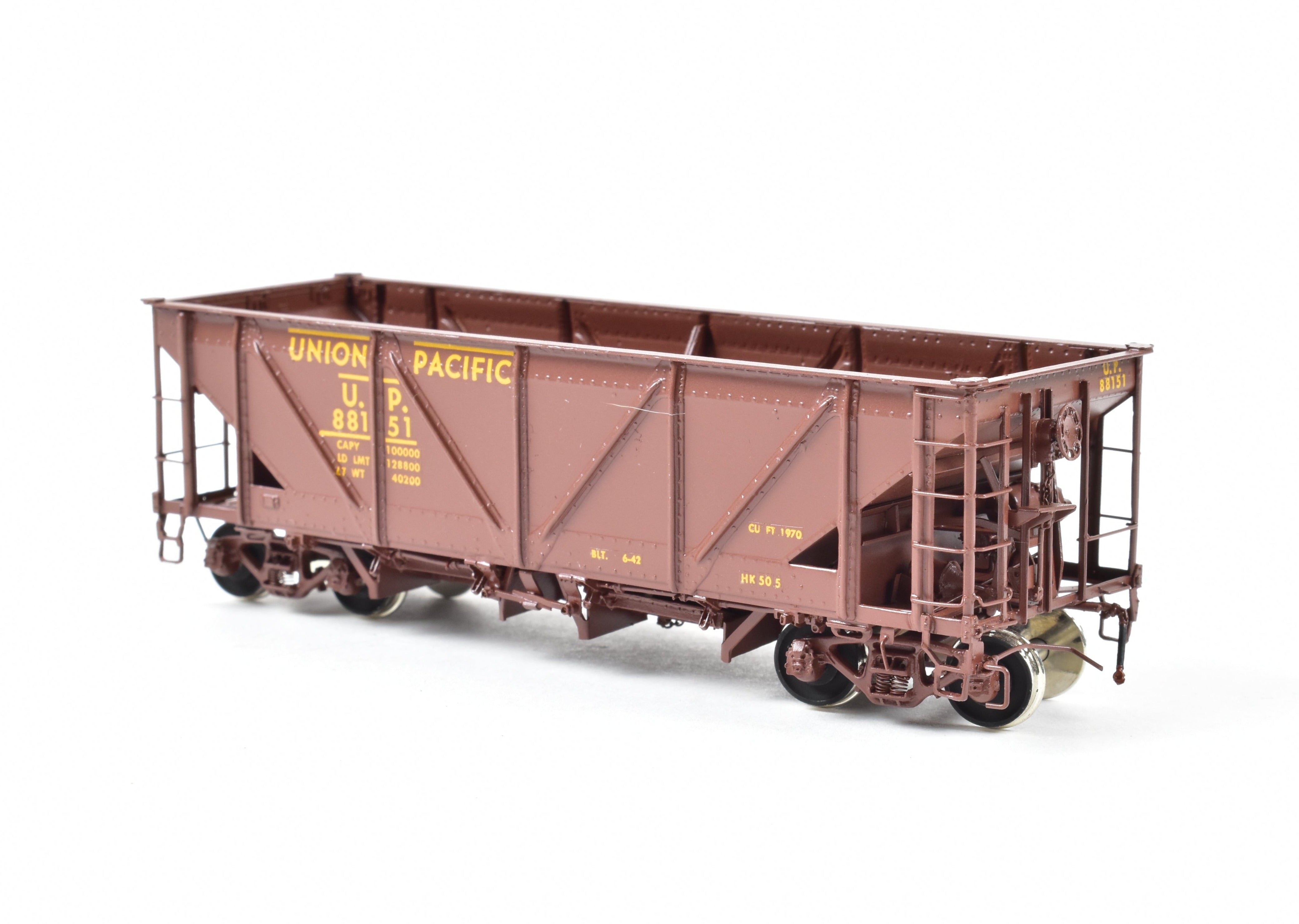 HO Scale Brass Freight Car - OMI (Overland Models, Inc.) Union Pacific Hart Selective Ballast & Coal Car HK - 50 - 5 FP, Ideal for Model Railroading