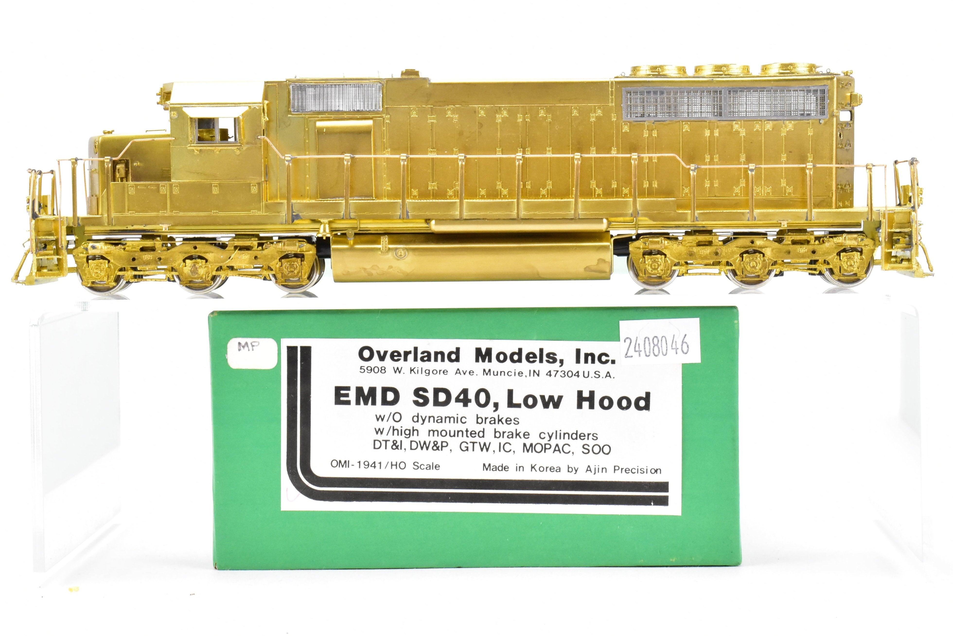 HO Brass OMI Overland Models Inc EMD SD40 Without Dynamic Brakes, High Mounted Brake Cylinders