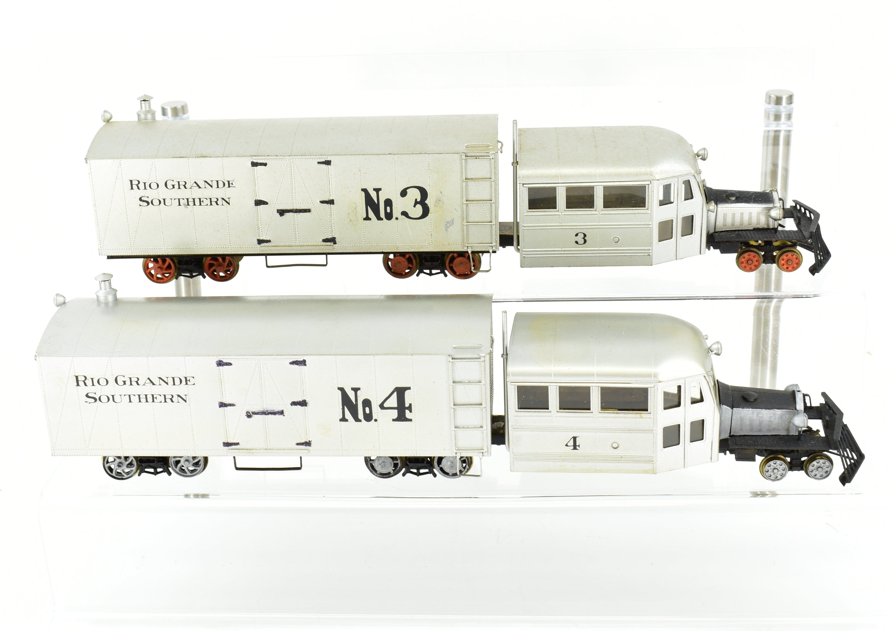On3 Scale Brass Model Trains - LMB Models RGS Rio Grande Southern Galloping Geese Custom Painted Limited Edition #3 and #4 Sets Without Original Boxes in As - Is Condition
