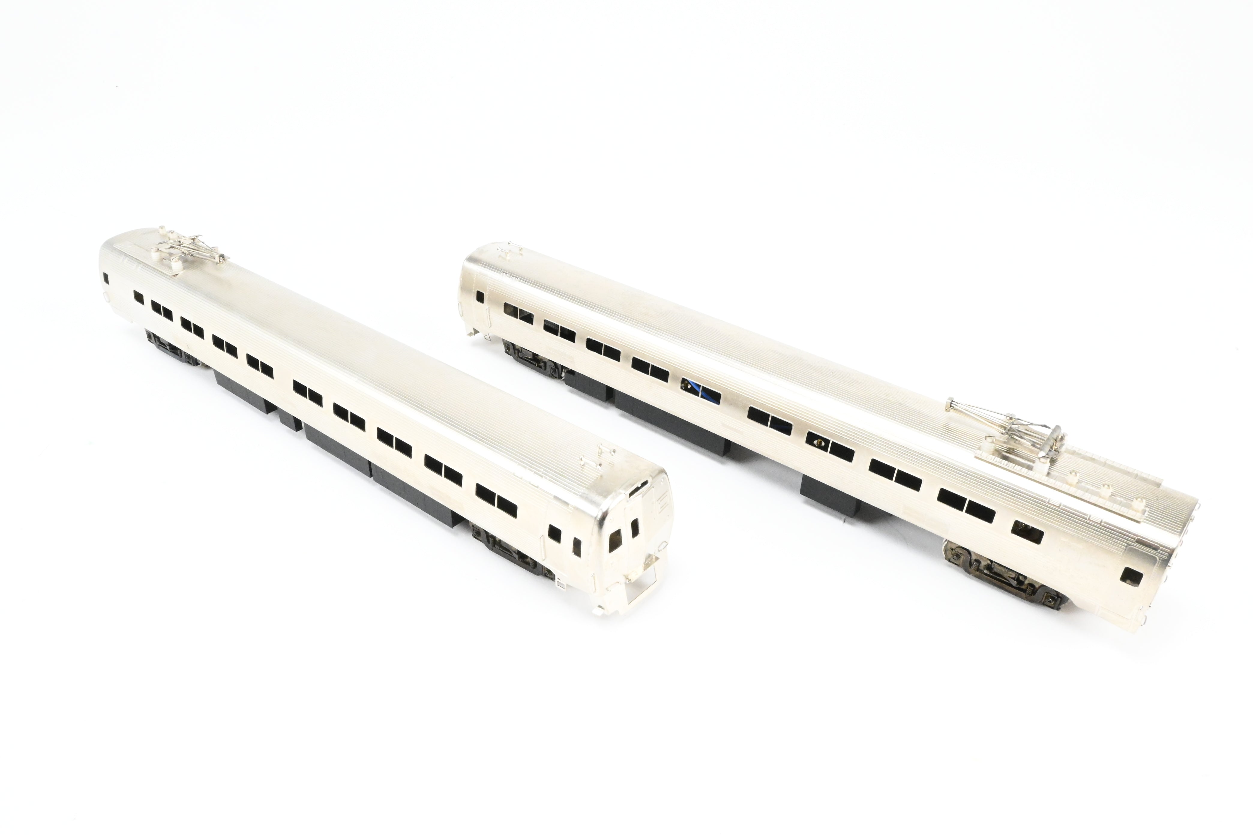 HO Scale Brass Gem Models Collectible PC - Penn Central/Amtrak Budd Metroliner 2-Car Set (1 Powered and 1 Non-Powered) with Factory Plated and Unlettered Finish