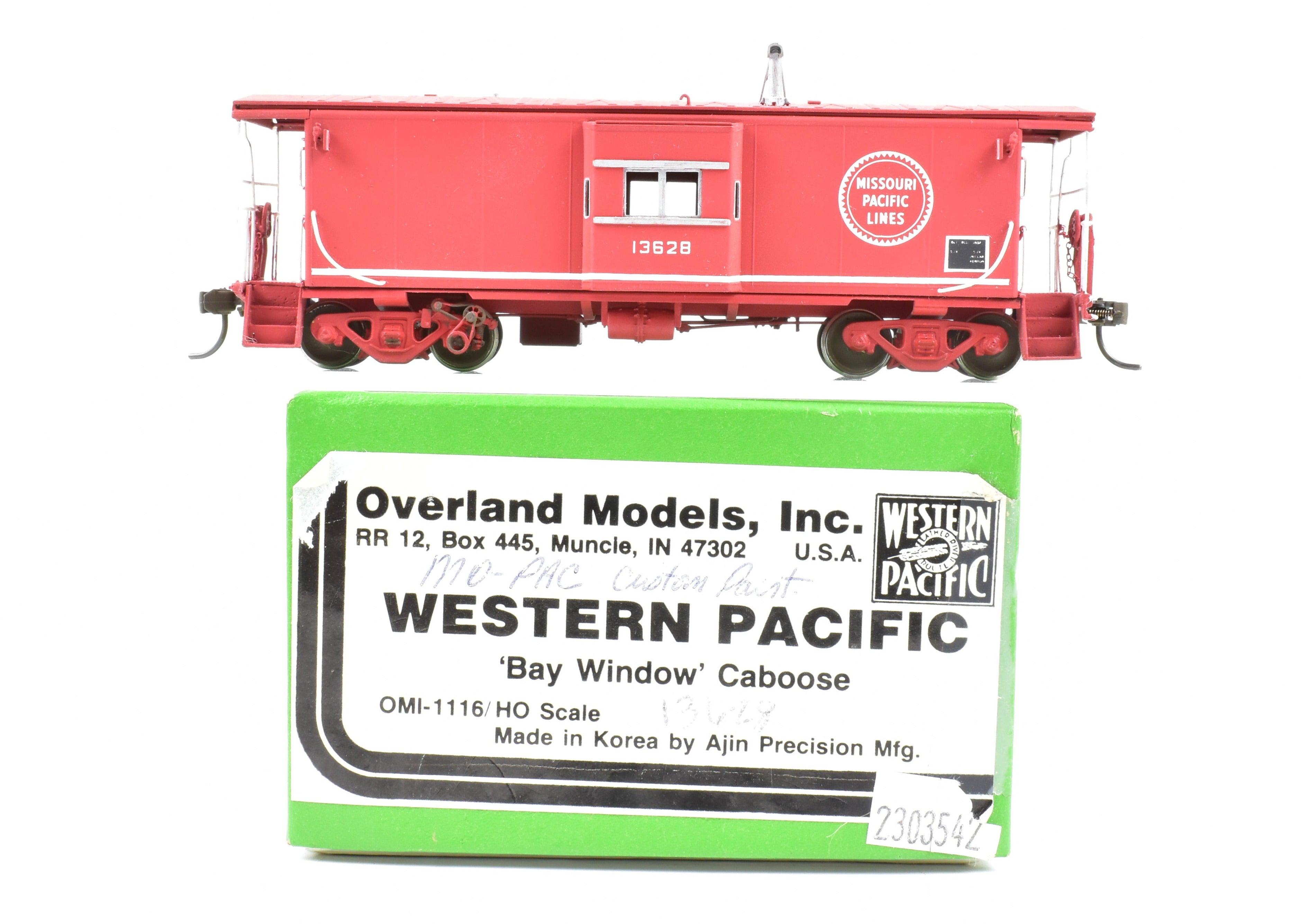 HO Brass OMI Western Pacific Bay Window Caboose Custom Painted for MP