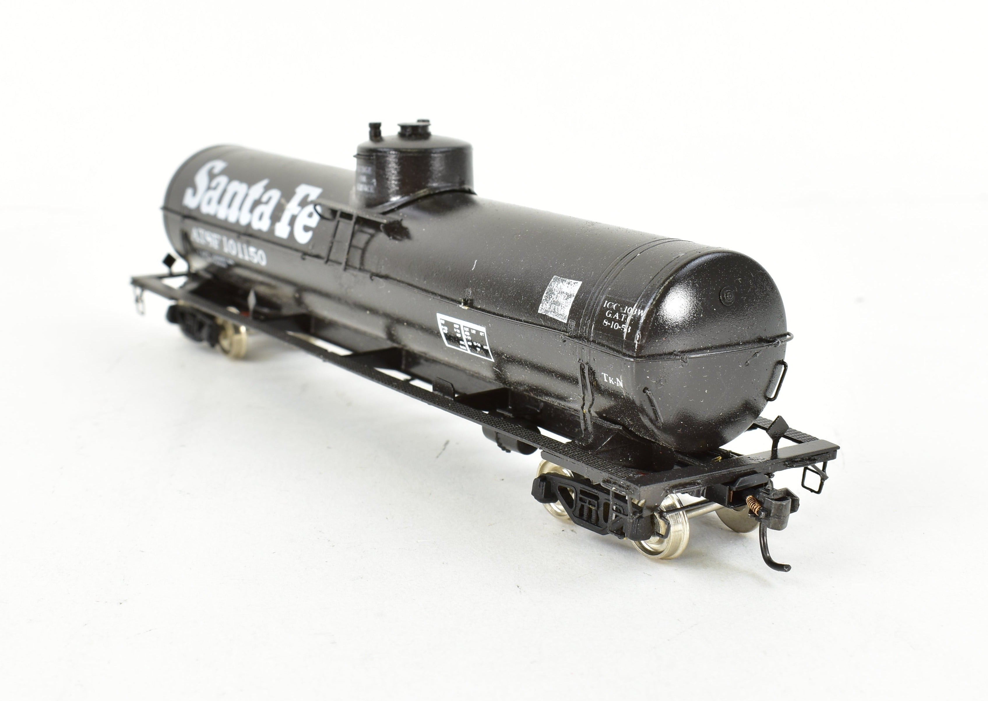 HO Scale Brass Precision Scale Co. 16,000 Gallon Tank Car Professionally Painted in ATSF - Santa Fe Style