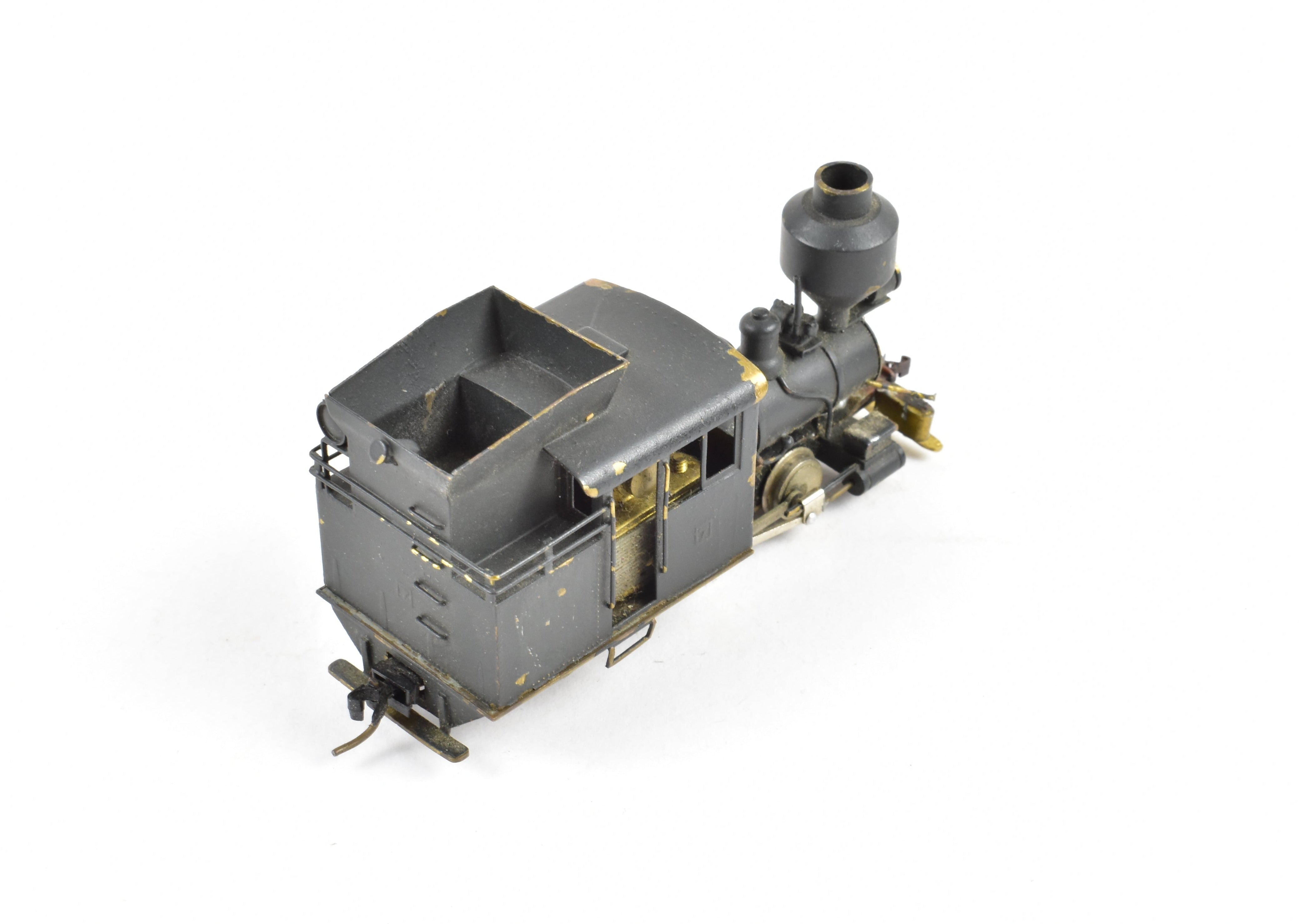 HOn3 Scale Brass Westside Model Co. Custom Painted Baldwin 0 - 4 - 2T Logging Locomotive Model with Various Road Features, Sold As - Is