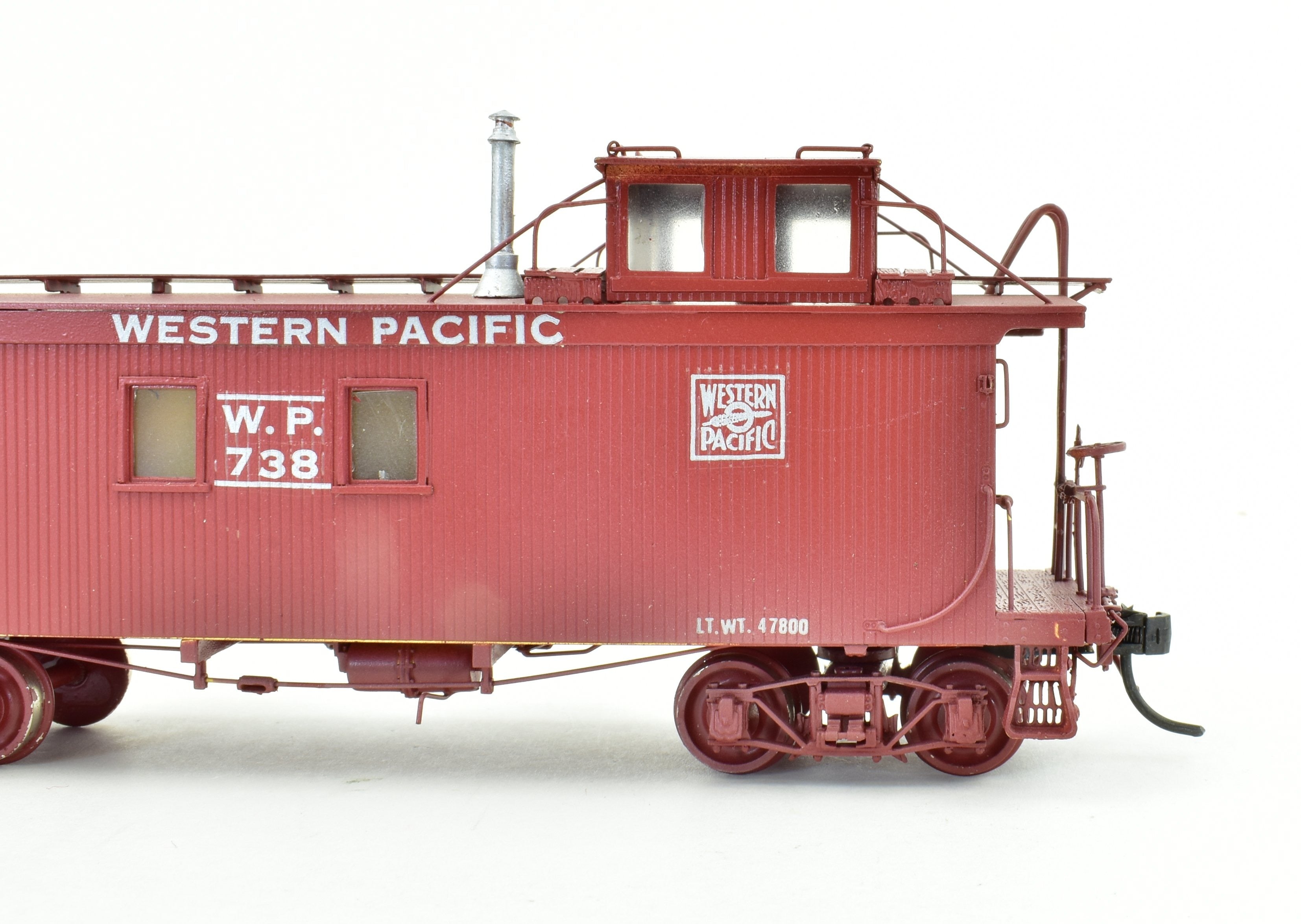 HO Scale Brass Western Pacific Wood Caboose by Overland Models, Custom Painted