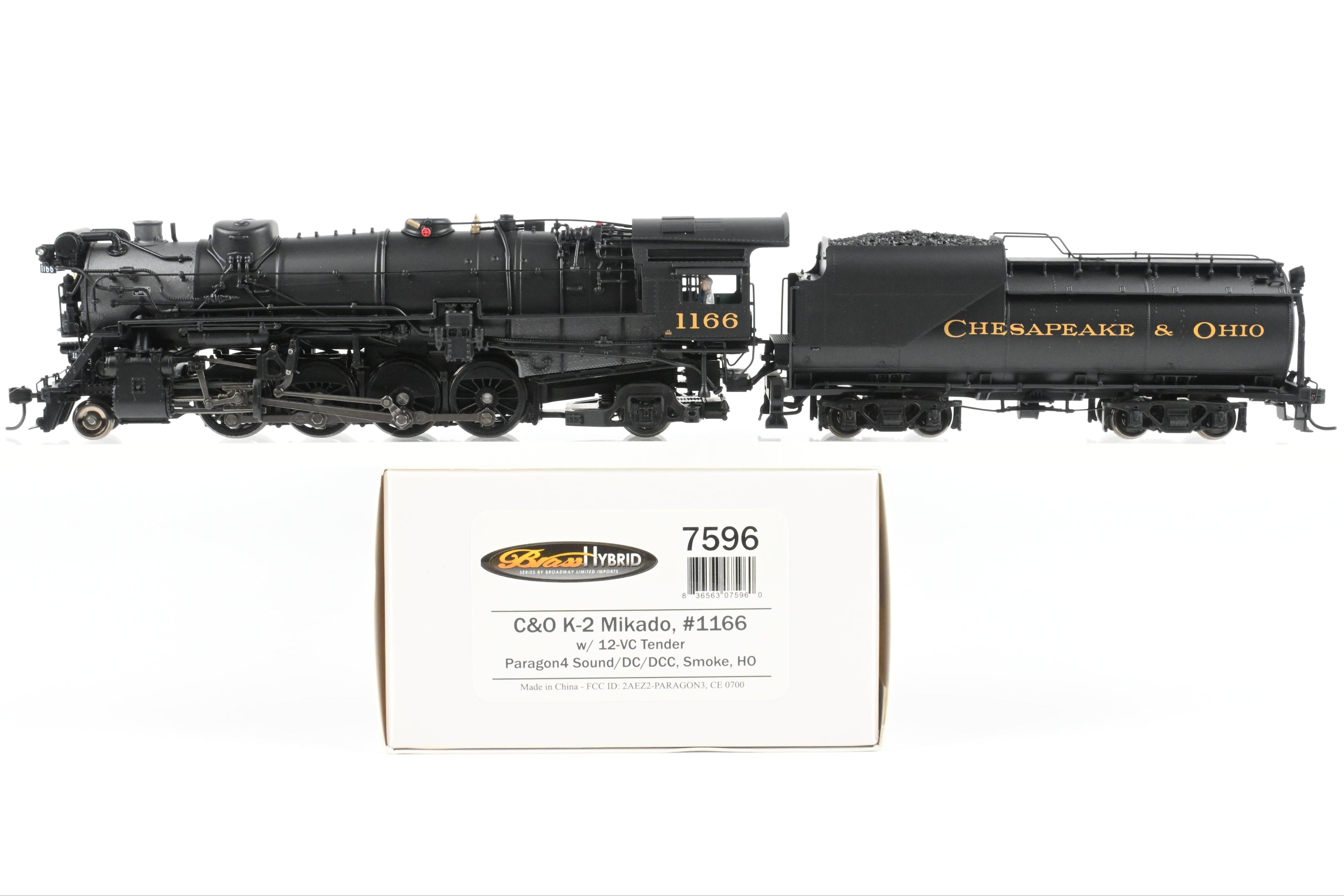 2023 HO Broadway Limited C&O K-2 2-8-2 Mikado w/ 12-VC Tender #1166 Paragon 4 Sound
