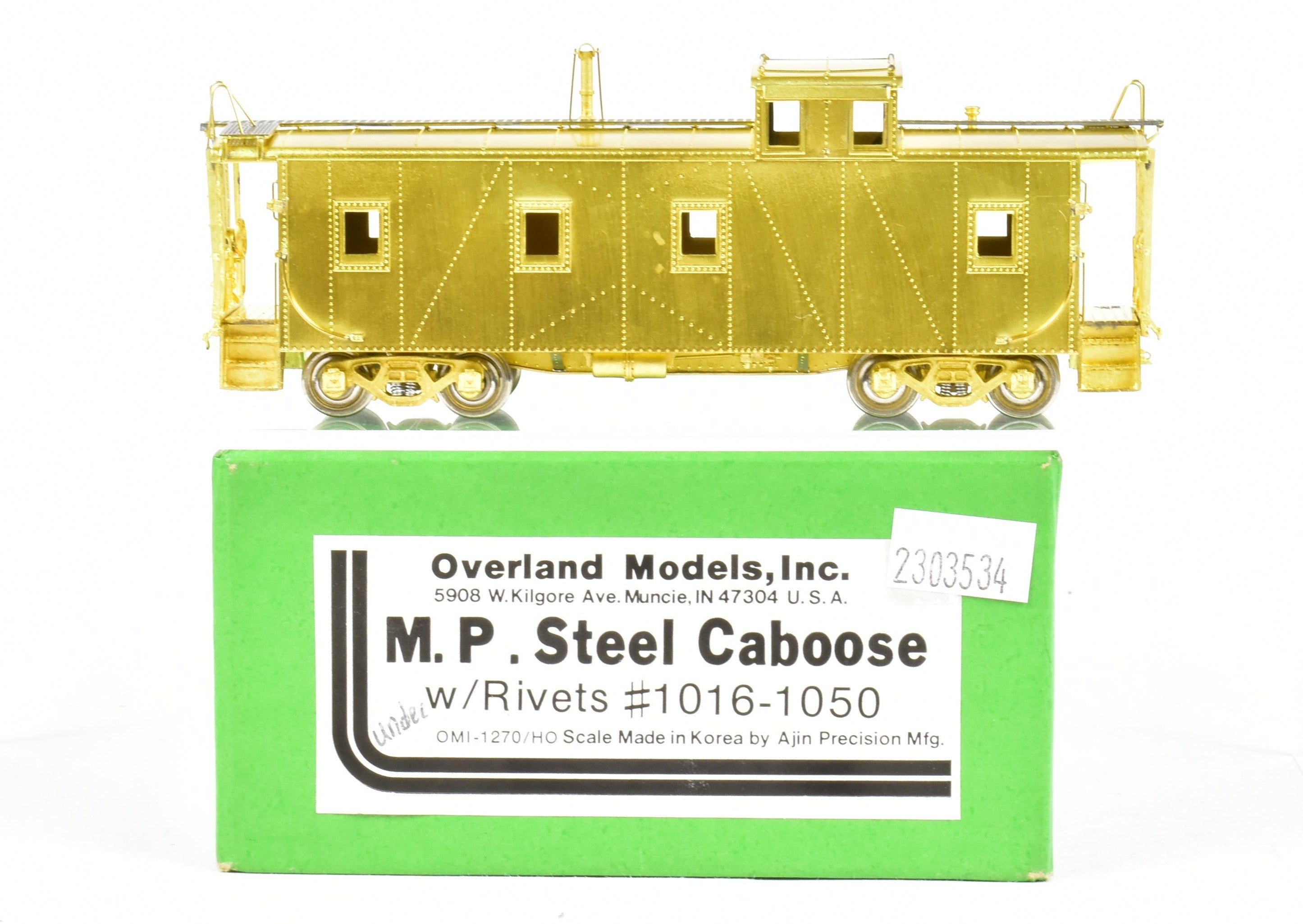 HO Scale Brass OMI - Overland Models, Inc. Missouri Pacific Steel Caboose with Rivets, Model Numbers Ranging from #1016 to #1050