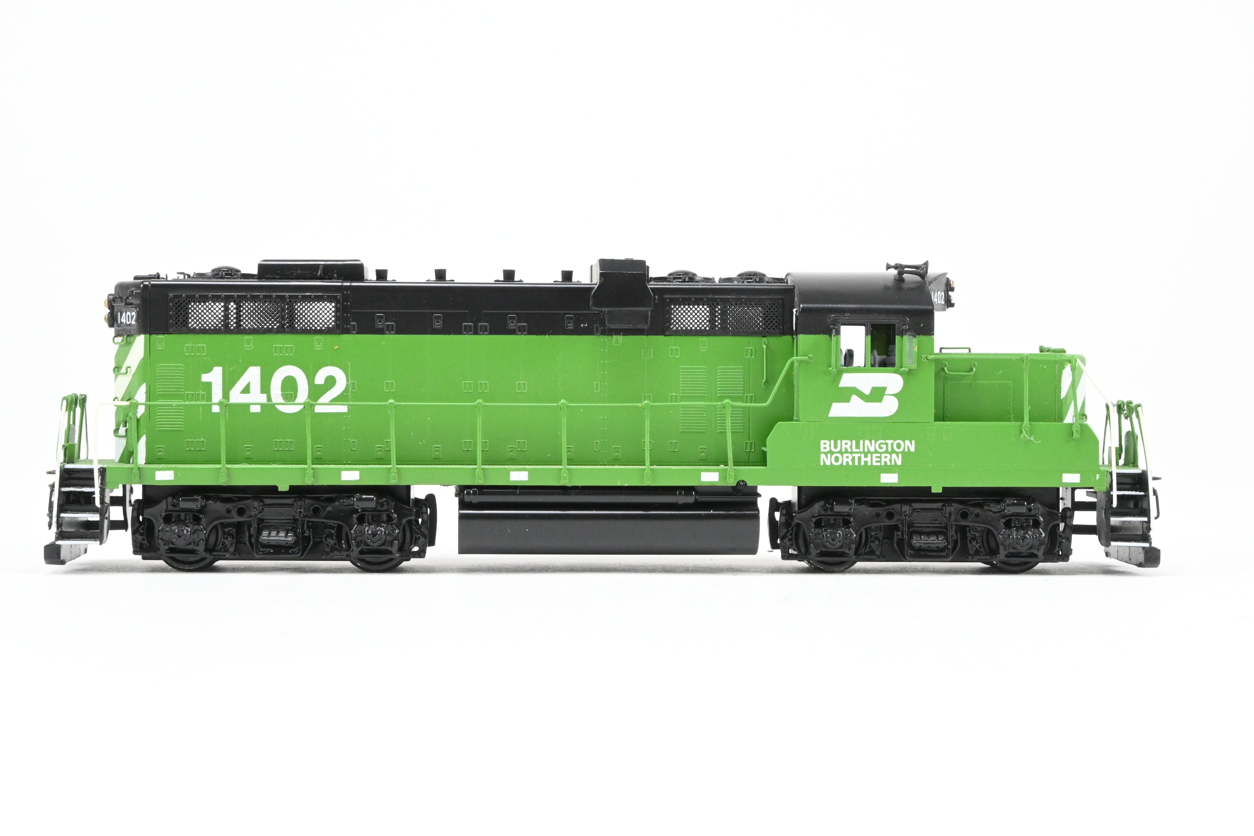 HO Scale Brass Model Train - Oriental Limited BN - Burlington Northern EMD GP - 7 Chop Nose Locomotive with Custom Painting and Numbering CP #1402