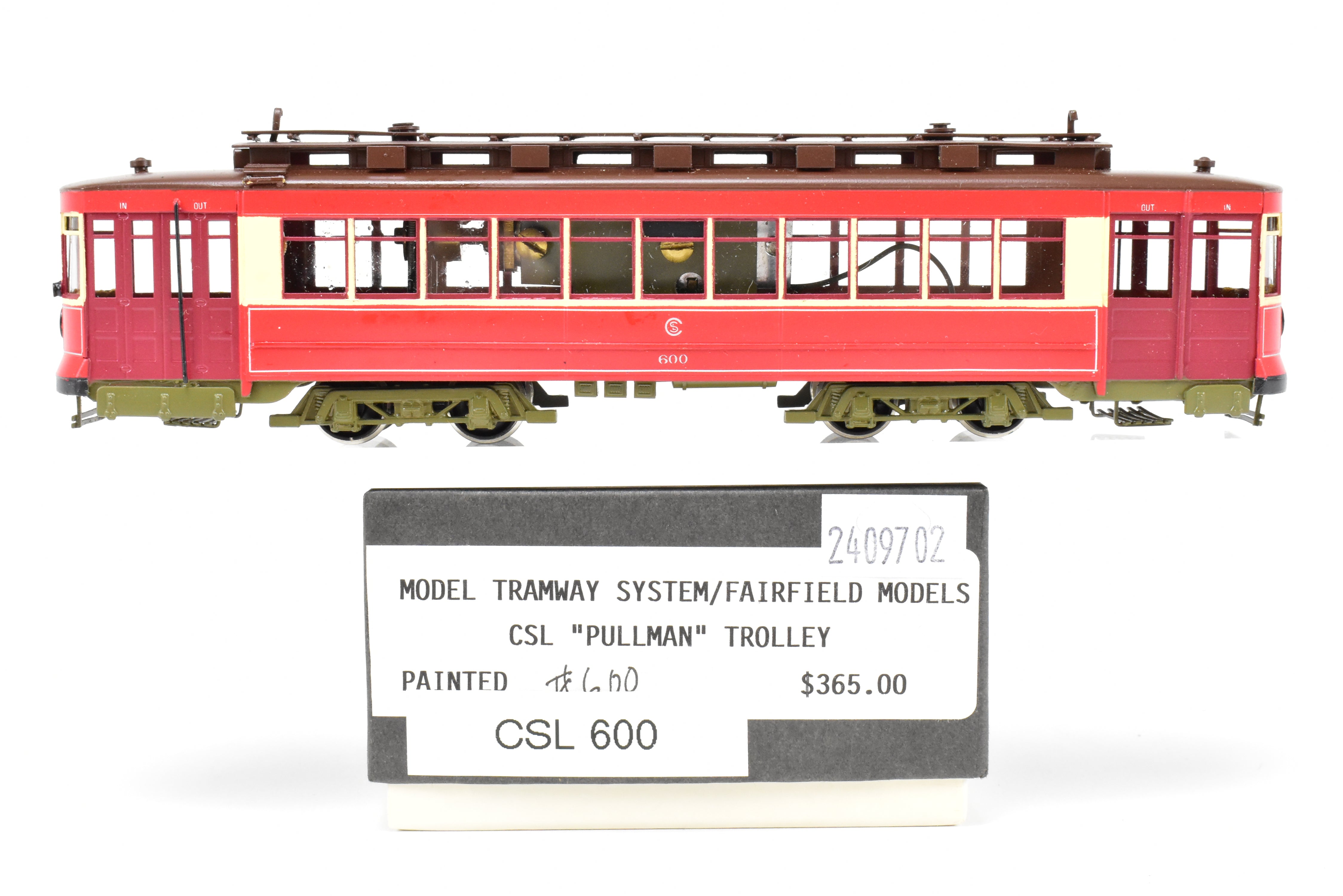 HO Scale Brass Fairfield 343 CSL Chicago Surface Lines Custom Painted Pullman Car No. 600 in REBOXX