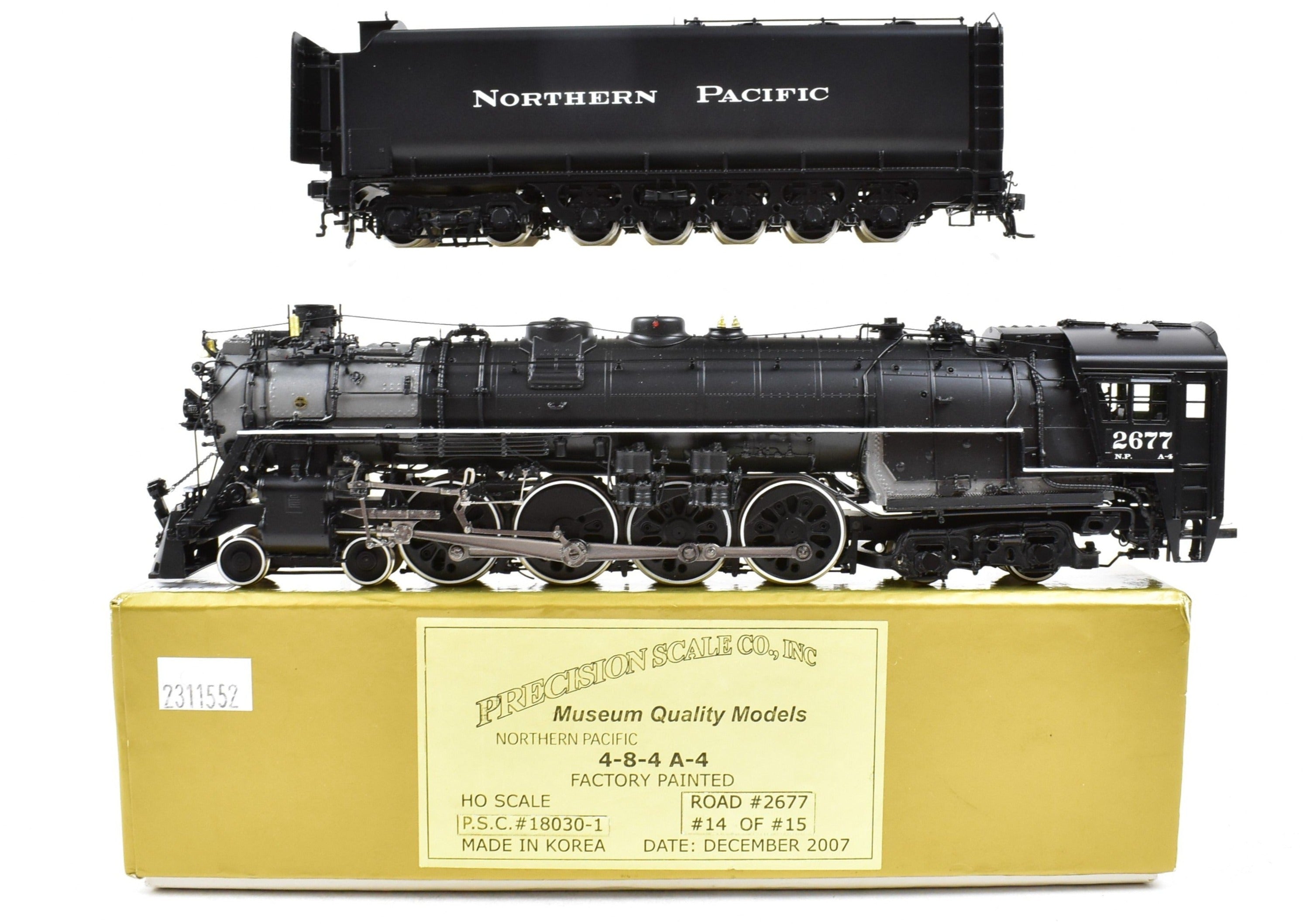 HO Scale Brass Model Train - Precision Scale Co. (PSC) Northern Pacific A-4 4-8-4 Northern FP Locomotive No. 2677
