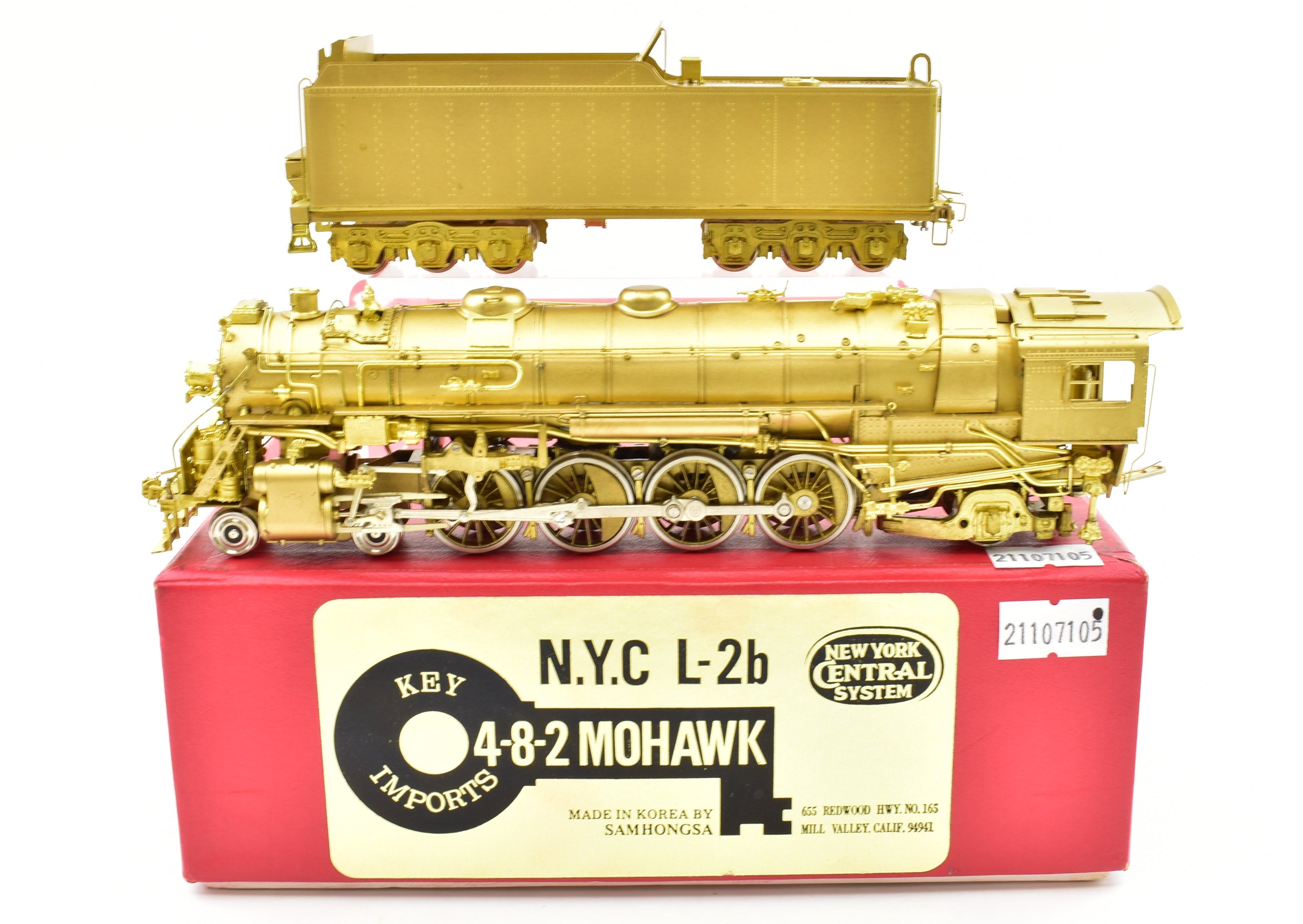 HO Scale Brass Key Imports Model Train - New York Central L-2b 4-8-2 Mohawk Replica from 1981 Run