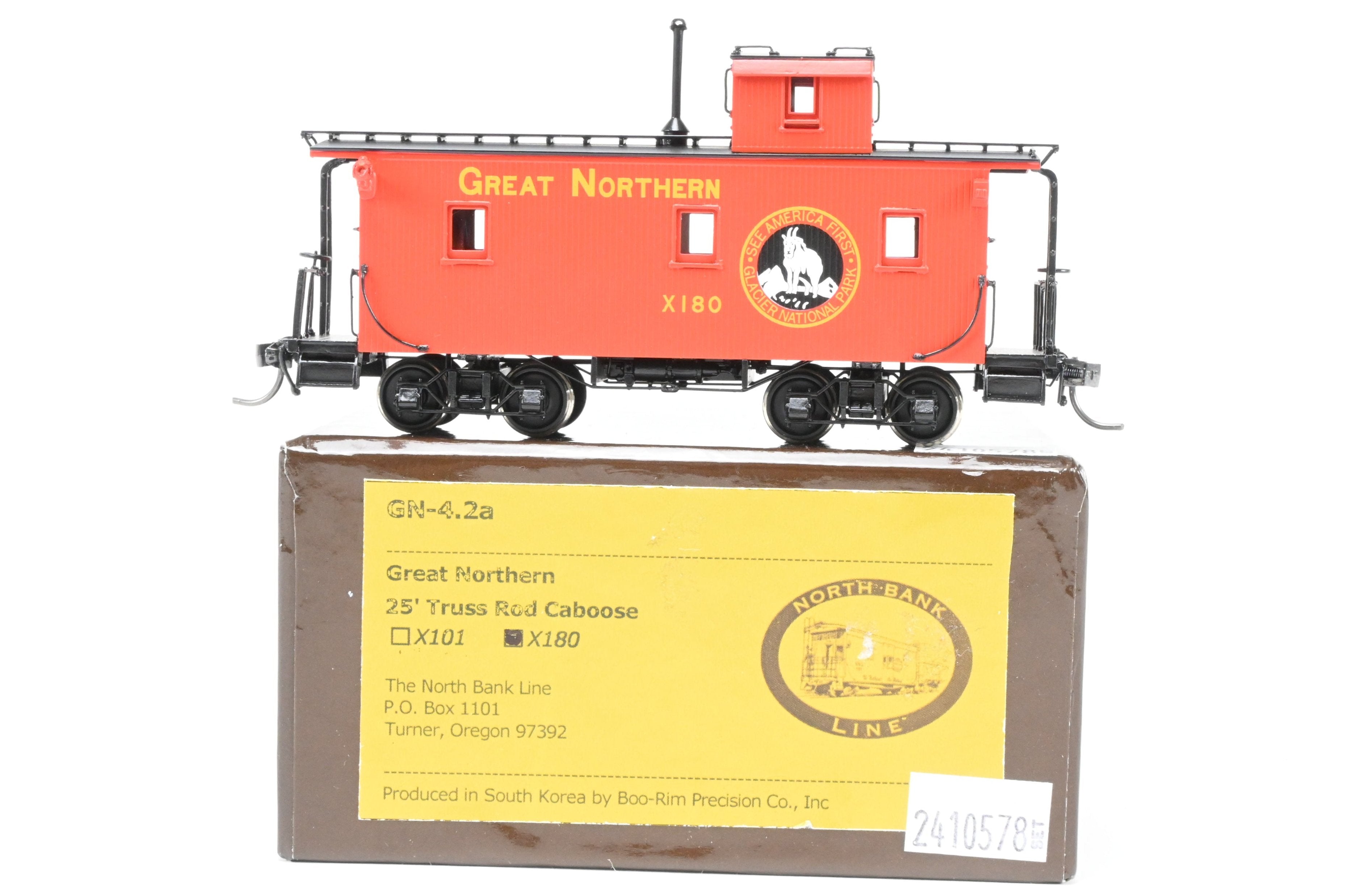 2014 HO Brass North Bank Line 25' Truss Rod Caboose GN X180