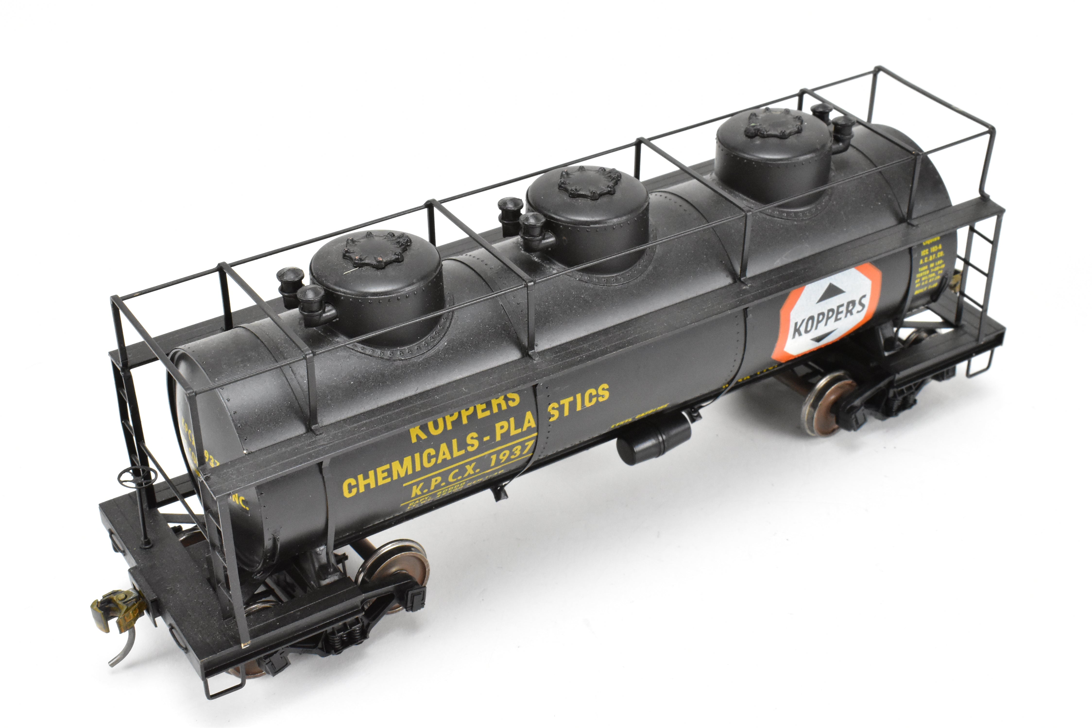 O Scale Brass Max Gray 3 - Dome Tank Car Custom - Painted for KPCX 1937 Koppers Tar