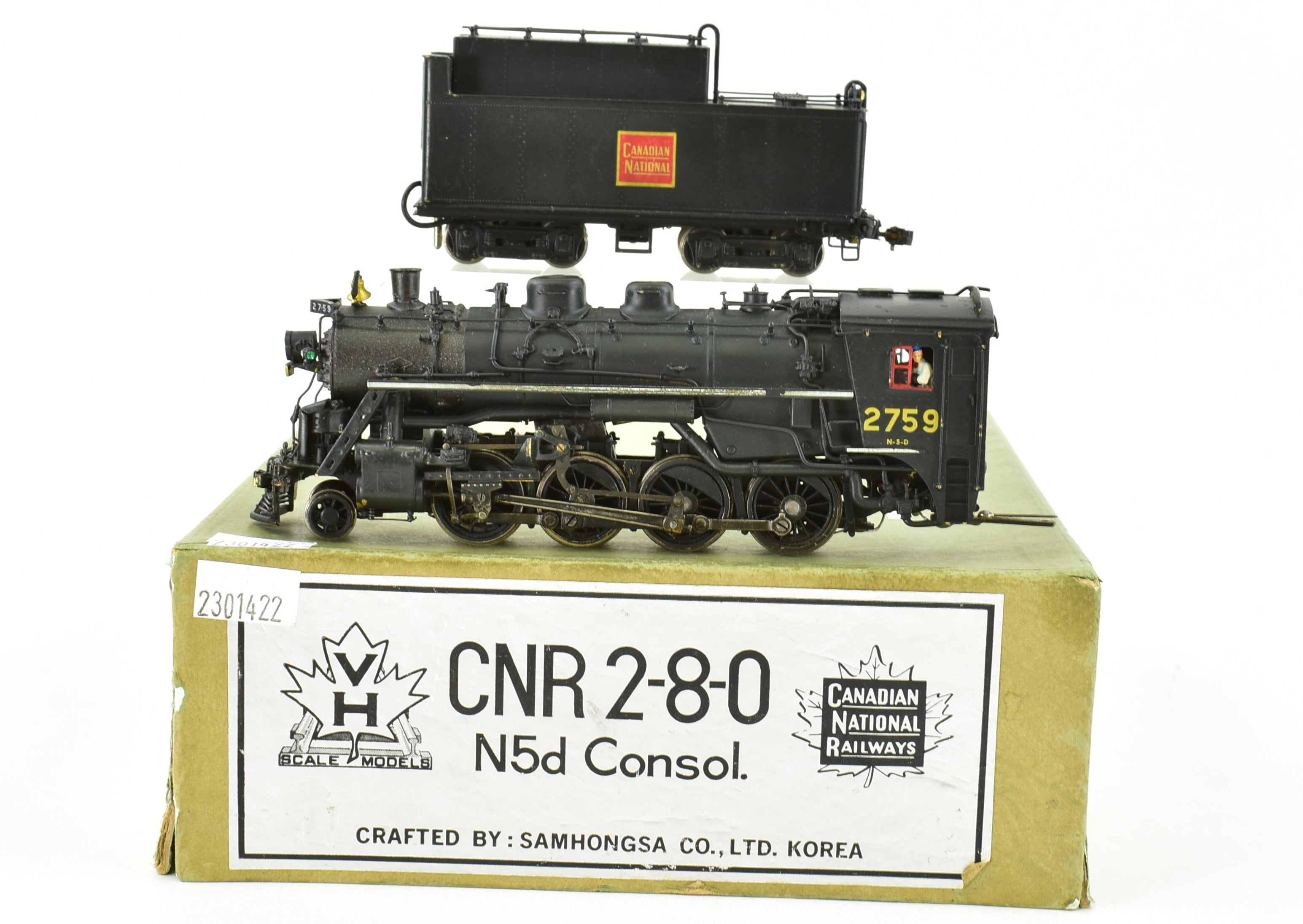 HO Brass Van Hobbies CNR N5d 2-8-0 Consolidation Model in Fair Condition