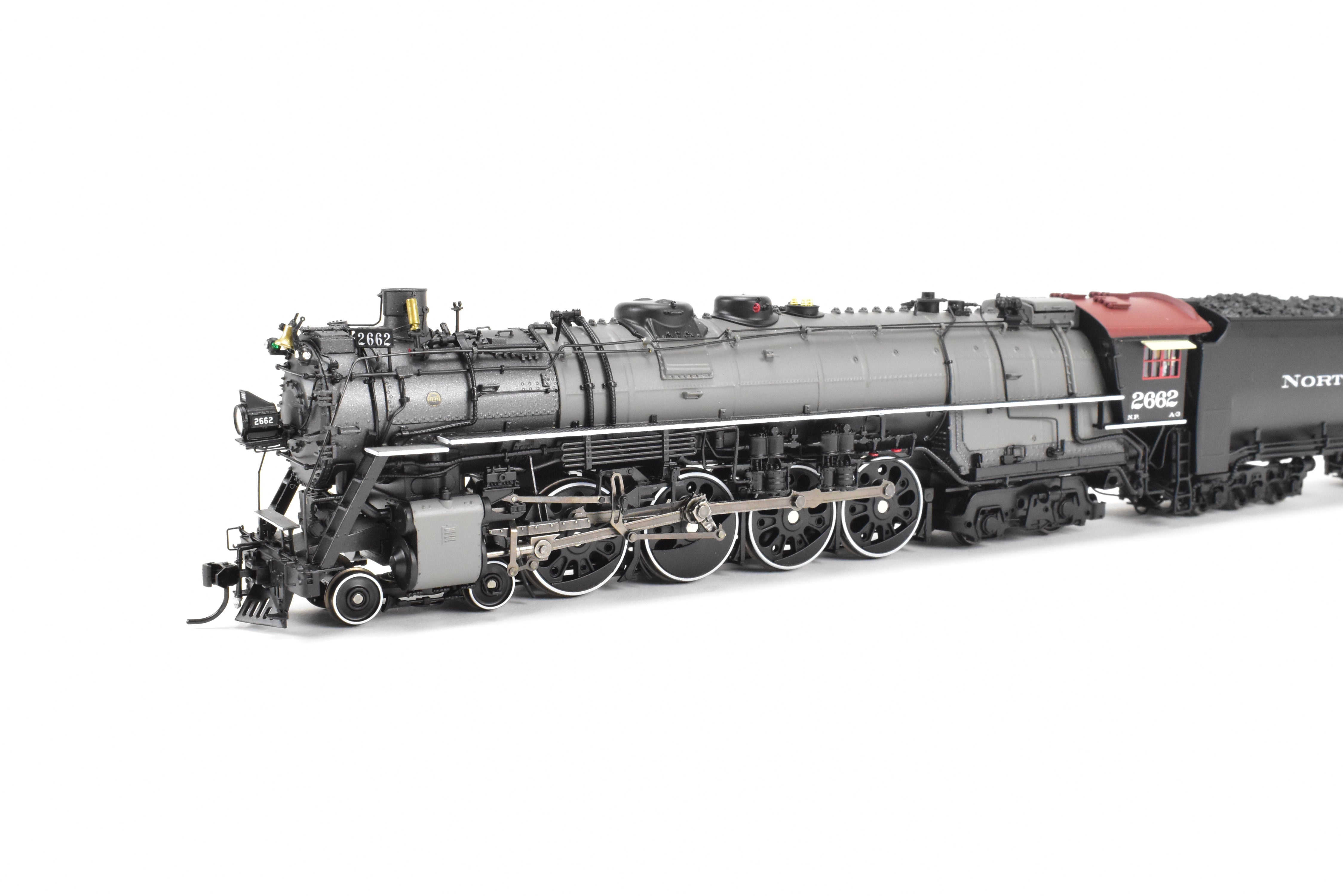 HO Scale Model Train - Broadway Limited Imports Brass Hybrid Series Northern Pacific A - 3 4 - 8 - 4 FP Locomotive with Gray Boiler (Post 1947) and Smoke, Featuring Paragon 4 Sound for DC and DCC Operation