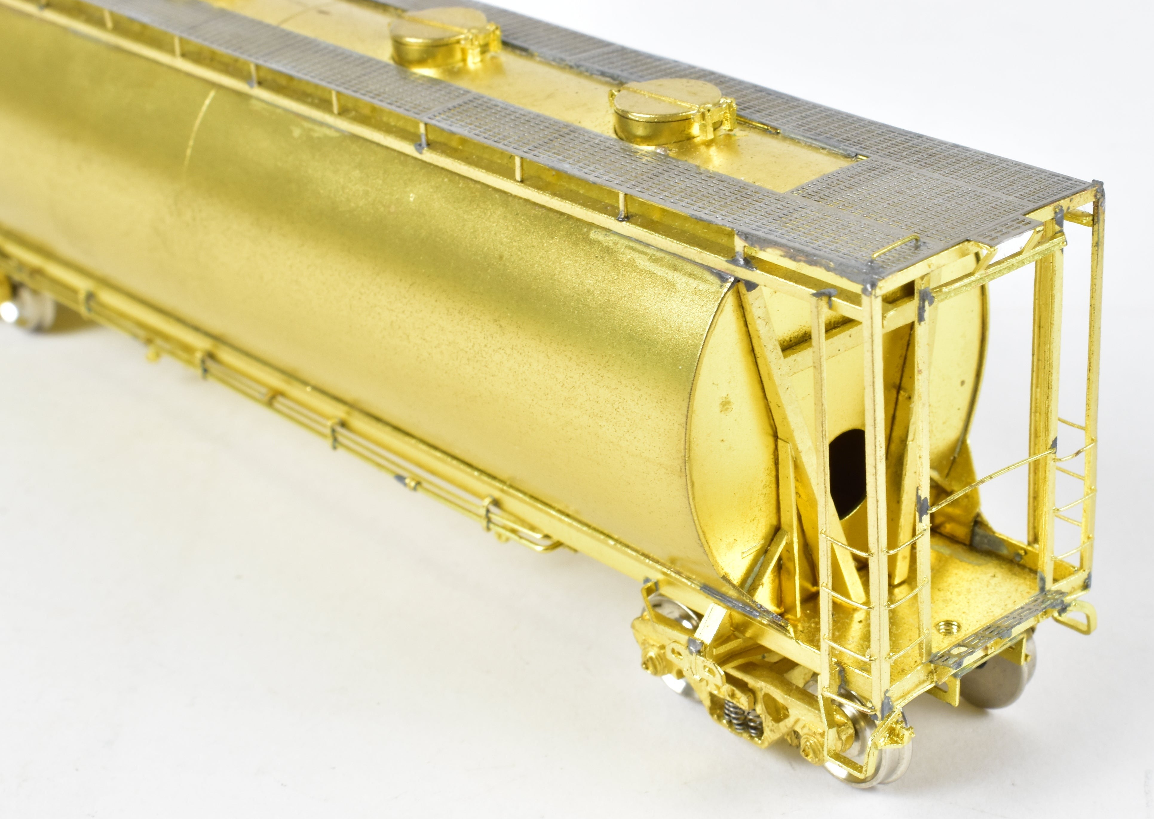 HO Scale Brass 2-Bay ACF Cylindrical Hopper Model by Overland Models, Inc. (OMI) for Central Railroad of New Jersey (CNJ) or Conrail (CR)