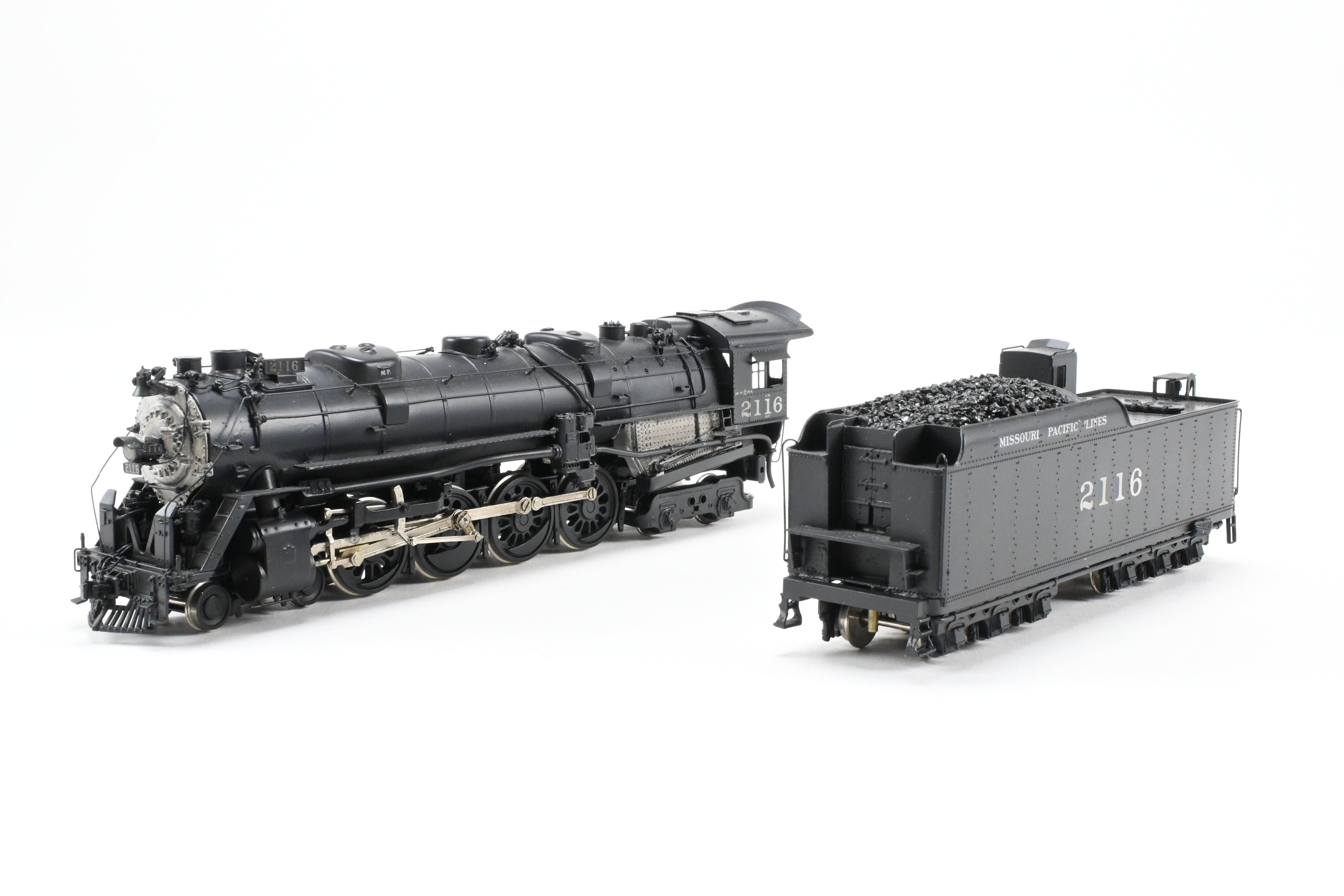 HO Scale Custom-Built Brass Model Train: Missouri Pacific 2100 Series 4-8-4 Locomotive, Custom Painted as No. 2116, One-of-a-Kind Creation by Joe G. Collias