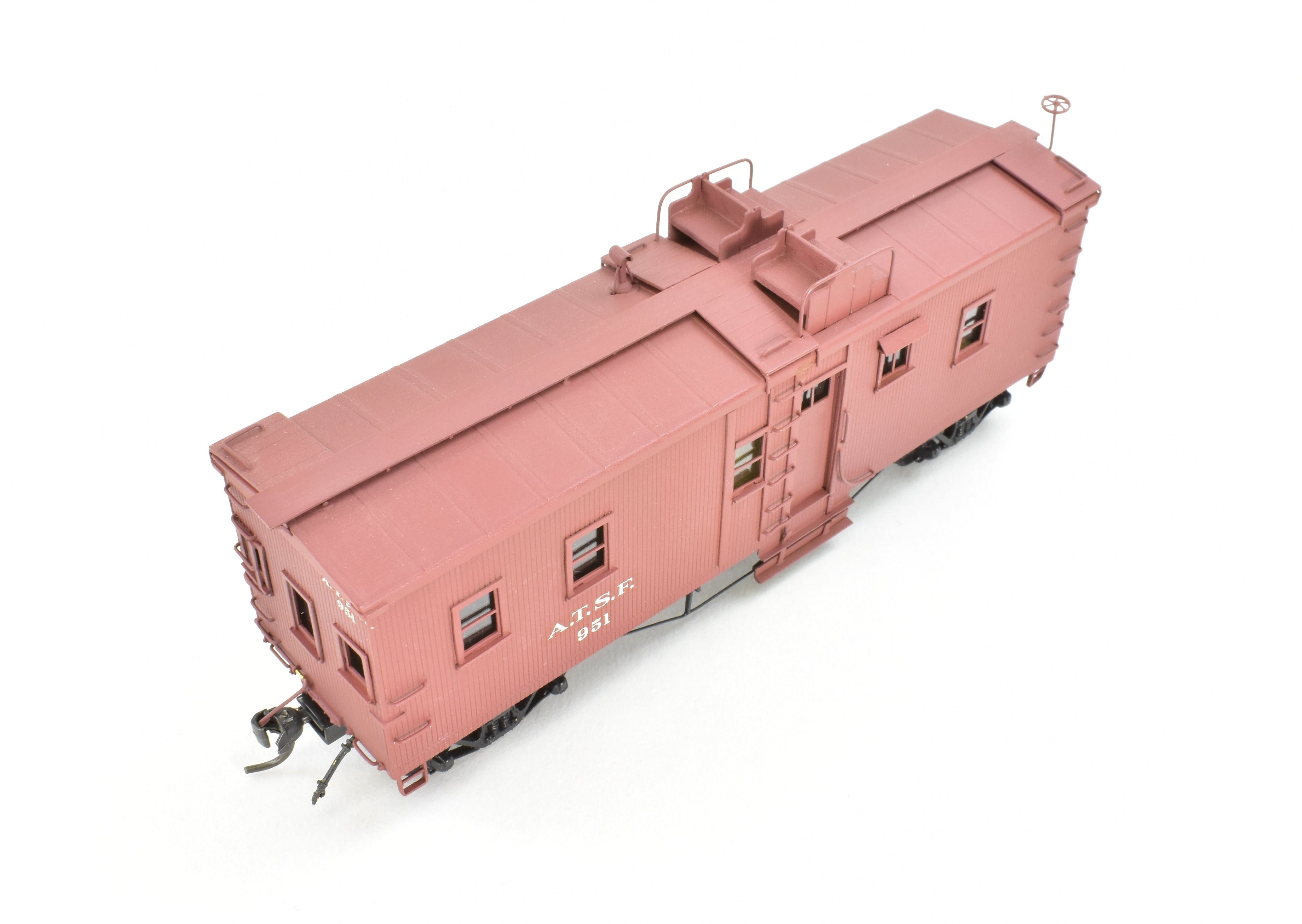 HO Scale Brass Key Imports ATSF - Santa Fe Open Air Seats Hollywood Caboose Professionally Painted Model No. 951