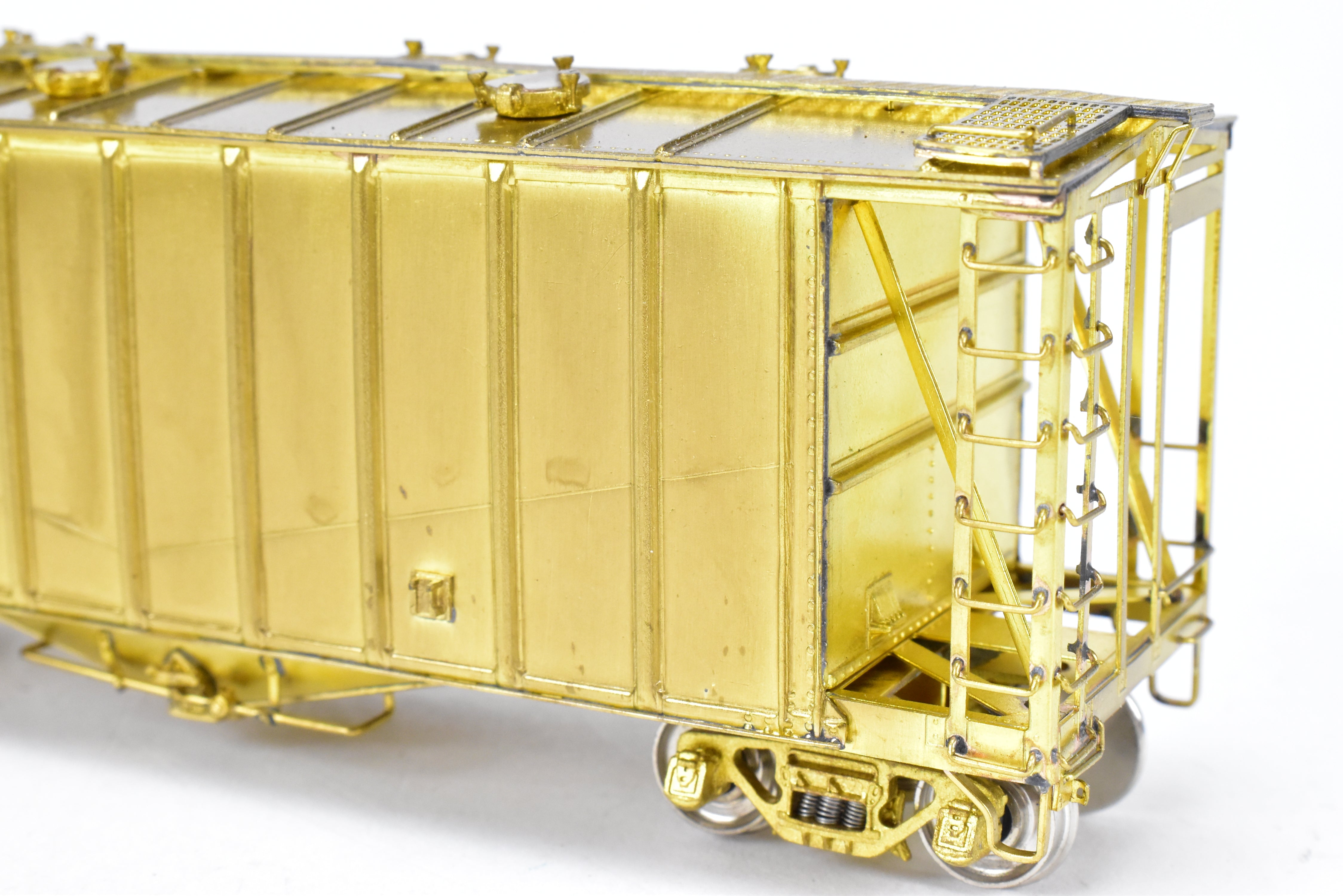 HO Scale Brass Airslide Covered Hopper Models by Overland Models, Inc. for Various Railroad Roads