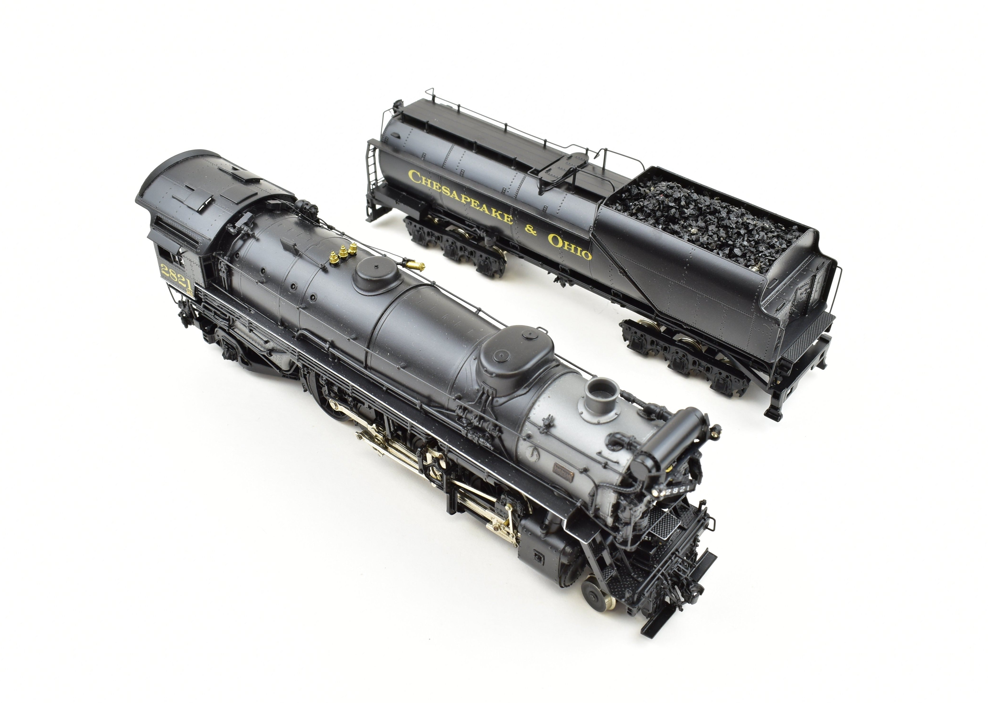 Highly Detailed HO Scale Brass Pacific Fast Mail Model - United C&O Chesapeake & Ohio 2-8-2 K-3 Mikado Crown Model with Pro-Paint #2821 from 1978