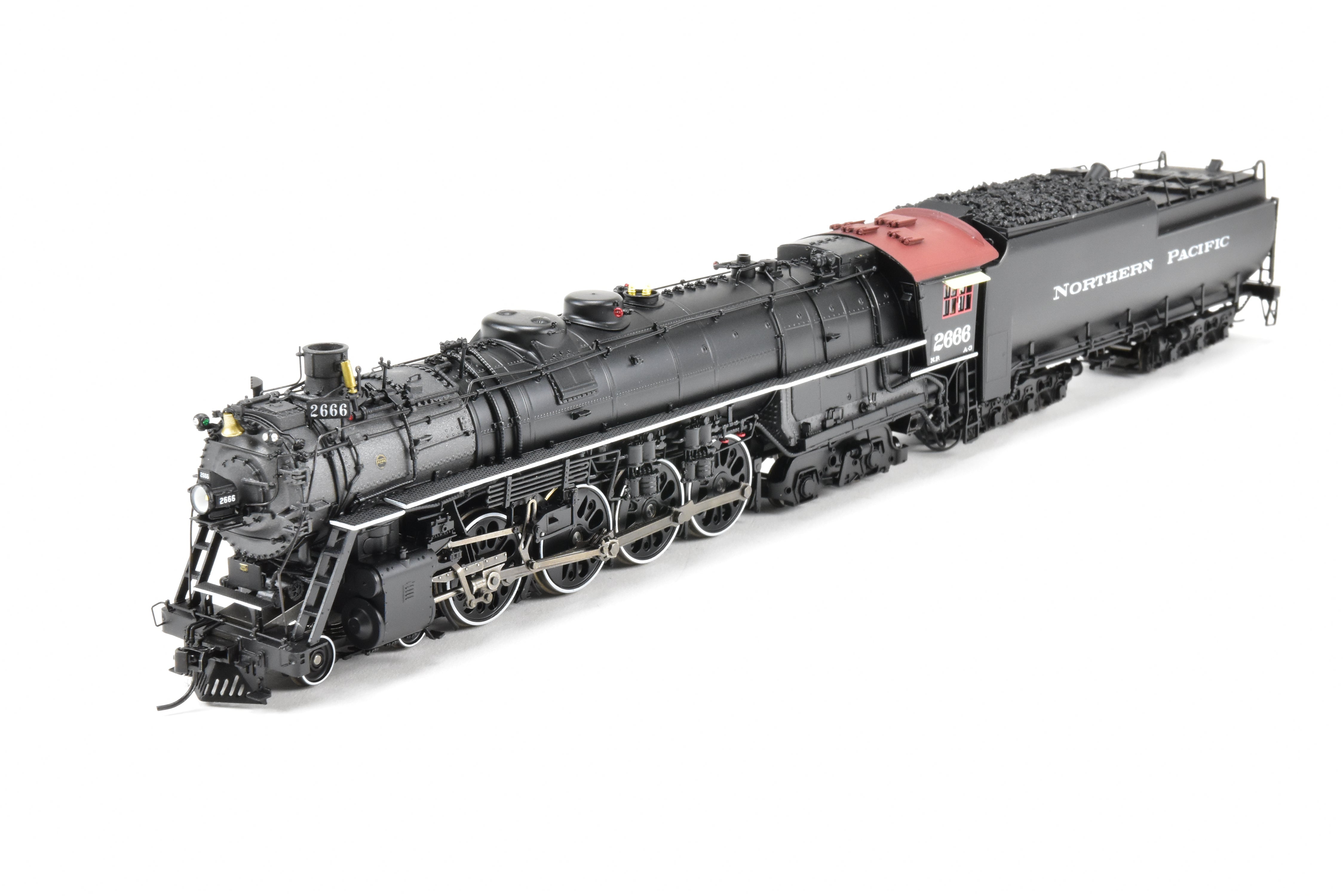 HO Scale Brass Hybrid Model Train by BLI - Broadway Limited Imports, NP - Northern Pacific A - 3 4 - 8 - 4 FP #2666 with Smoke and Paragon 4 Sound for Both DC and DCC Layouts