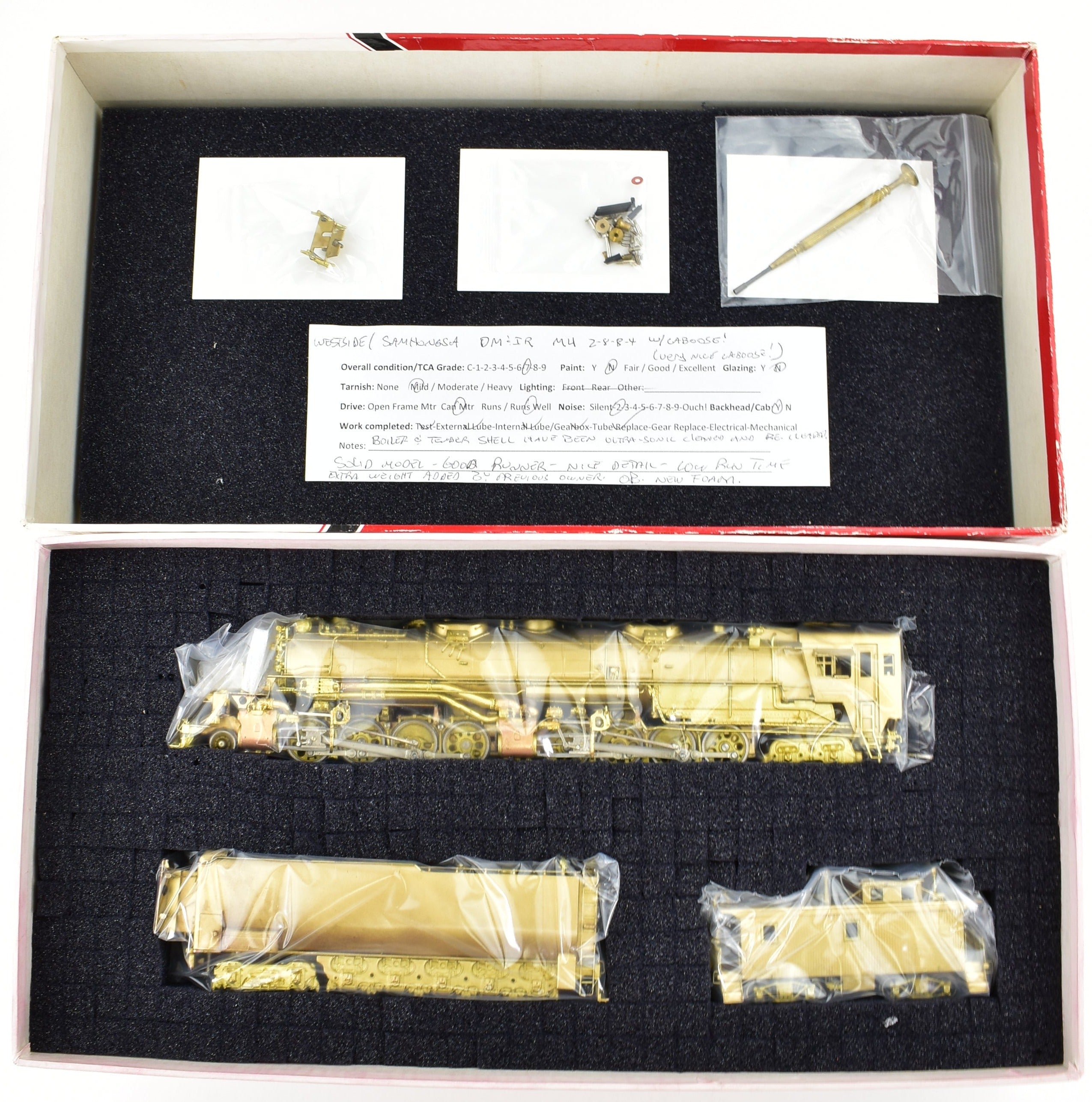 HO Scale Brass Model Train - Westside Model Co. DM&IR - Duluth, Missabe, & Iron Range 2-8-8-4 Yellowstone M-4 Steam Locomotive with Caboose