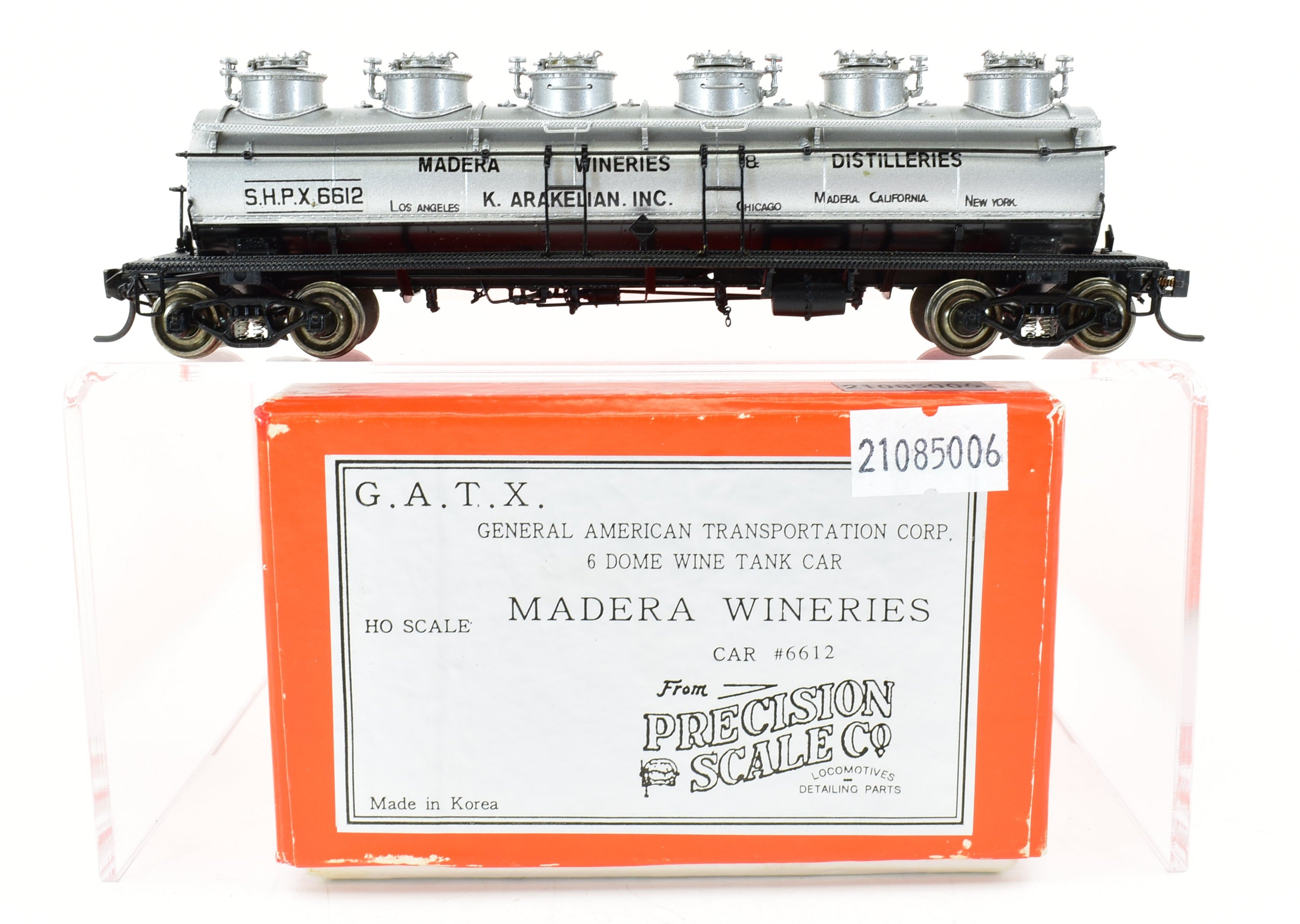 1992 HO Brass Precision Scale Co. G.A.T.X. Madera Wineries 6 Dome-Wine Tank Car