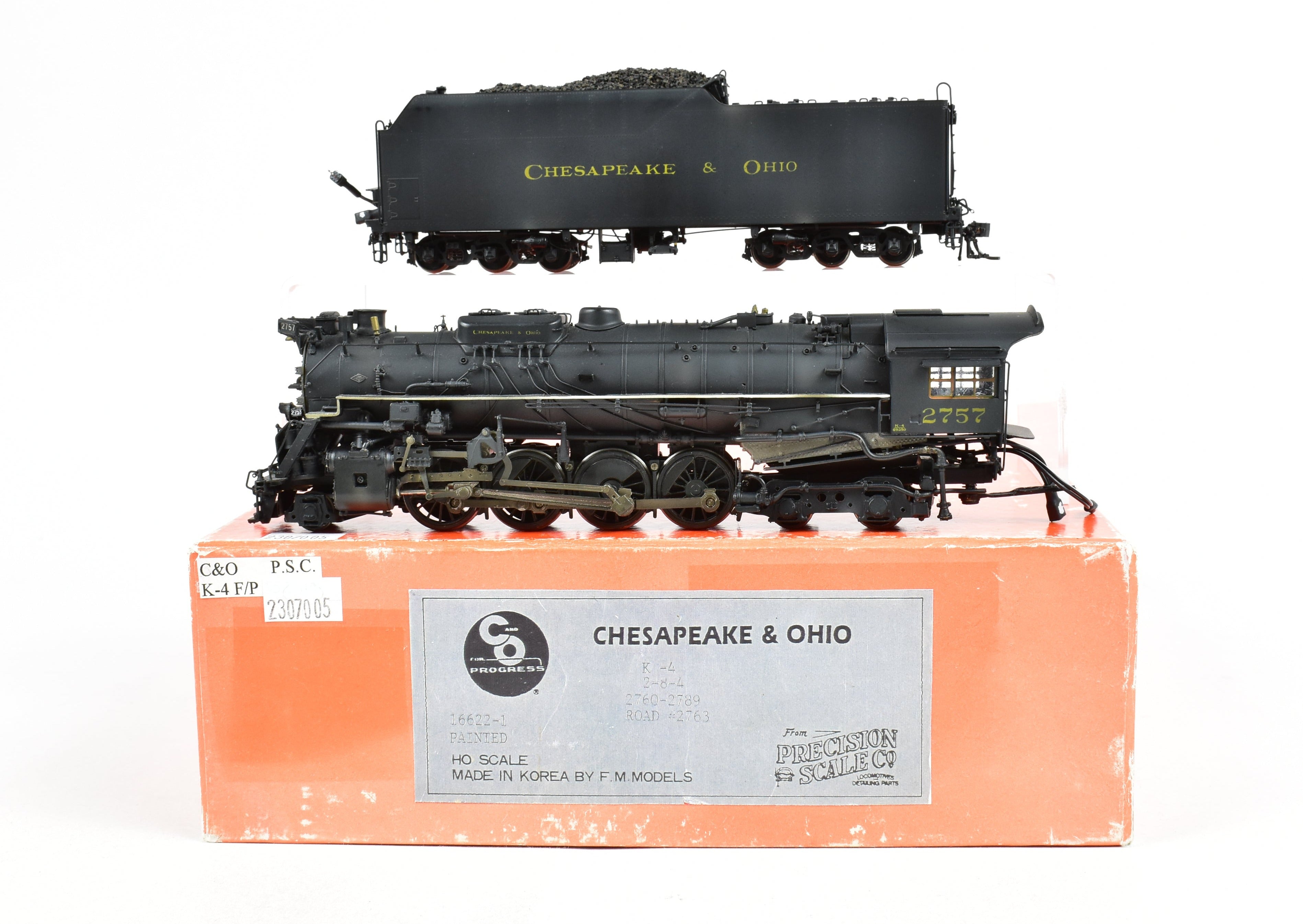 HO Brass Precision Scale Co. C&O K-4 2-8-4 Kanawha #2757 DCC Sound Model