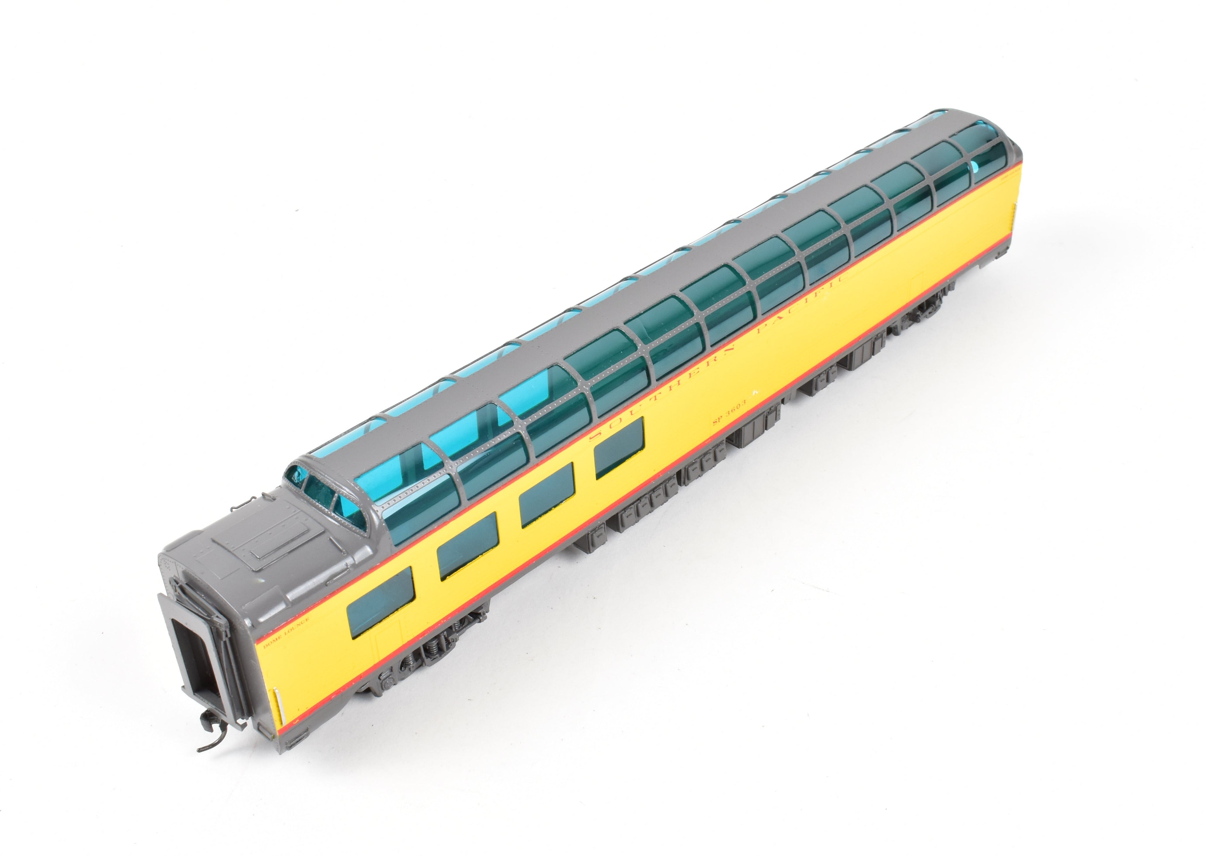 High - Quality HO Scale Brass Model Railroad Car - Southern Pacific 3/4 Dome #3603 with Corrugated Design, Custom Painted and Upgraded for Soho SP
