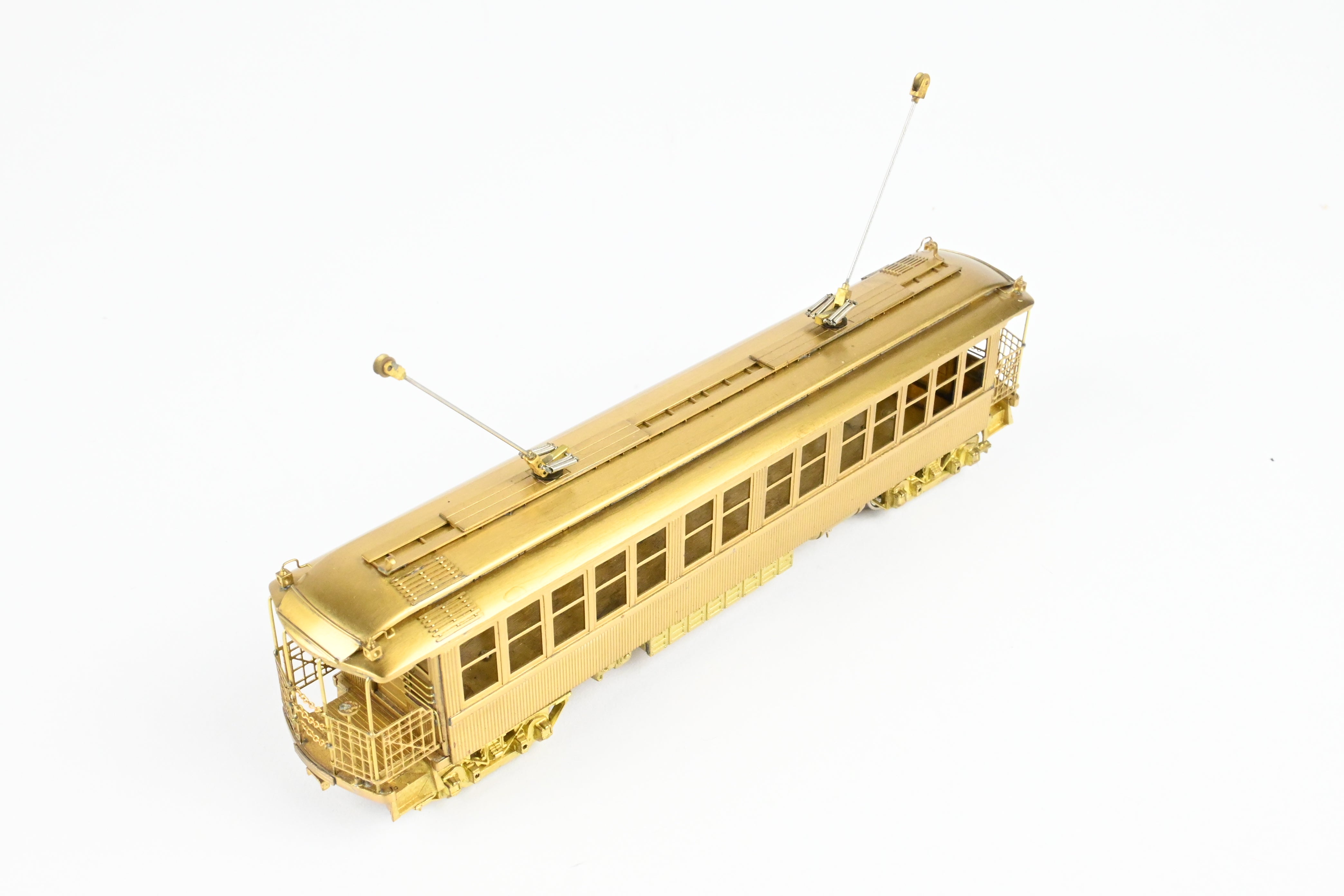 High - Quality HO Scale Brass Model Train Set by WP Car Corp. - Brooklyn Rapid Transit/Brooklyn Union Elevated 1200 Equipped with Trolley Poles
