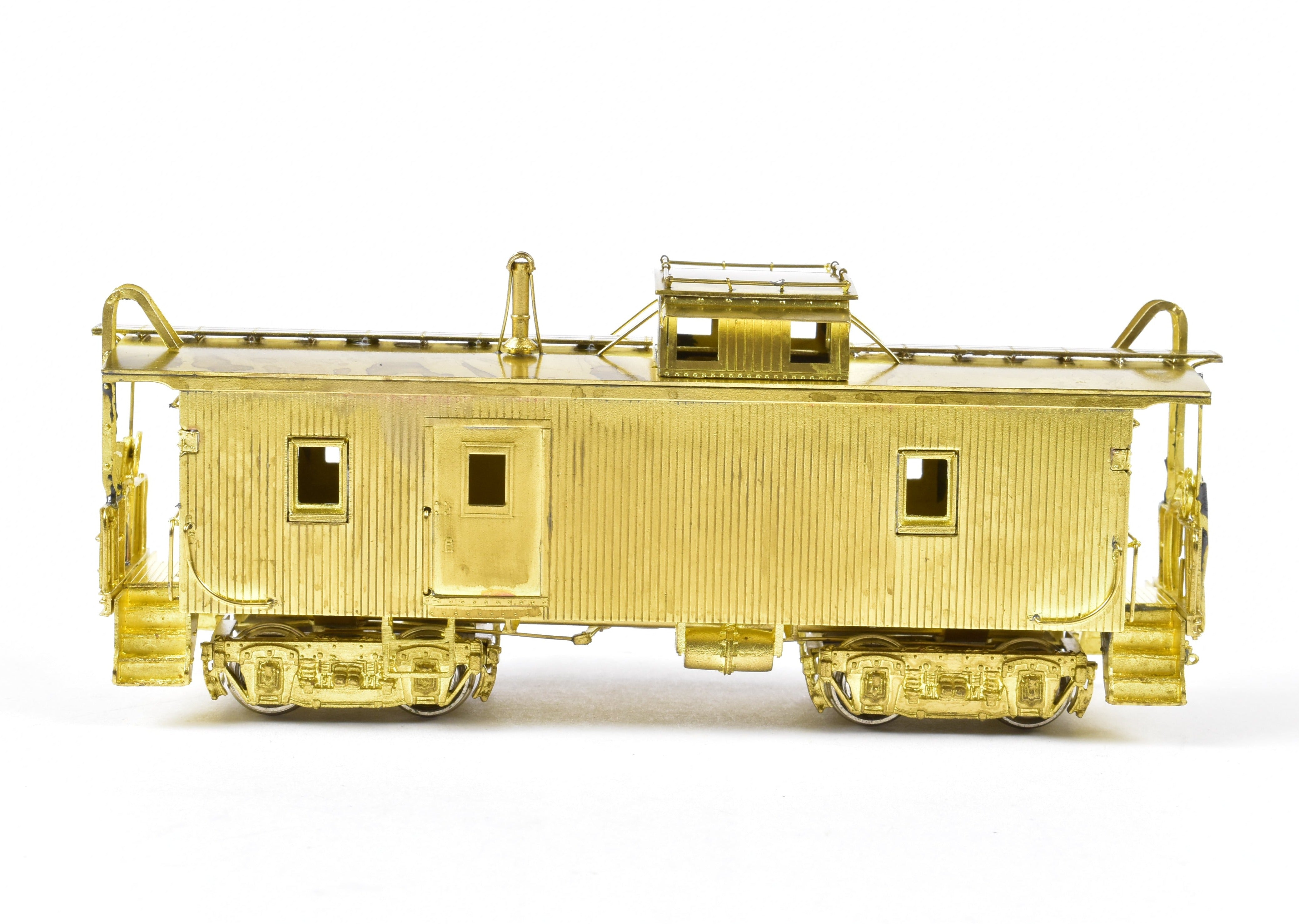 HO Scale Brass Model - OMI (Overland Models, Inc.) Union Pacific (UP) CA - 1 Wood Caboose Side Door with Modern Ends and Wood Beam Trucks for Model Trains