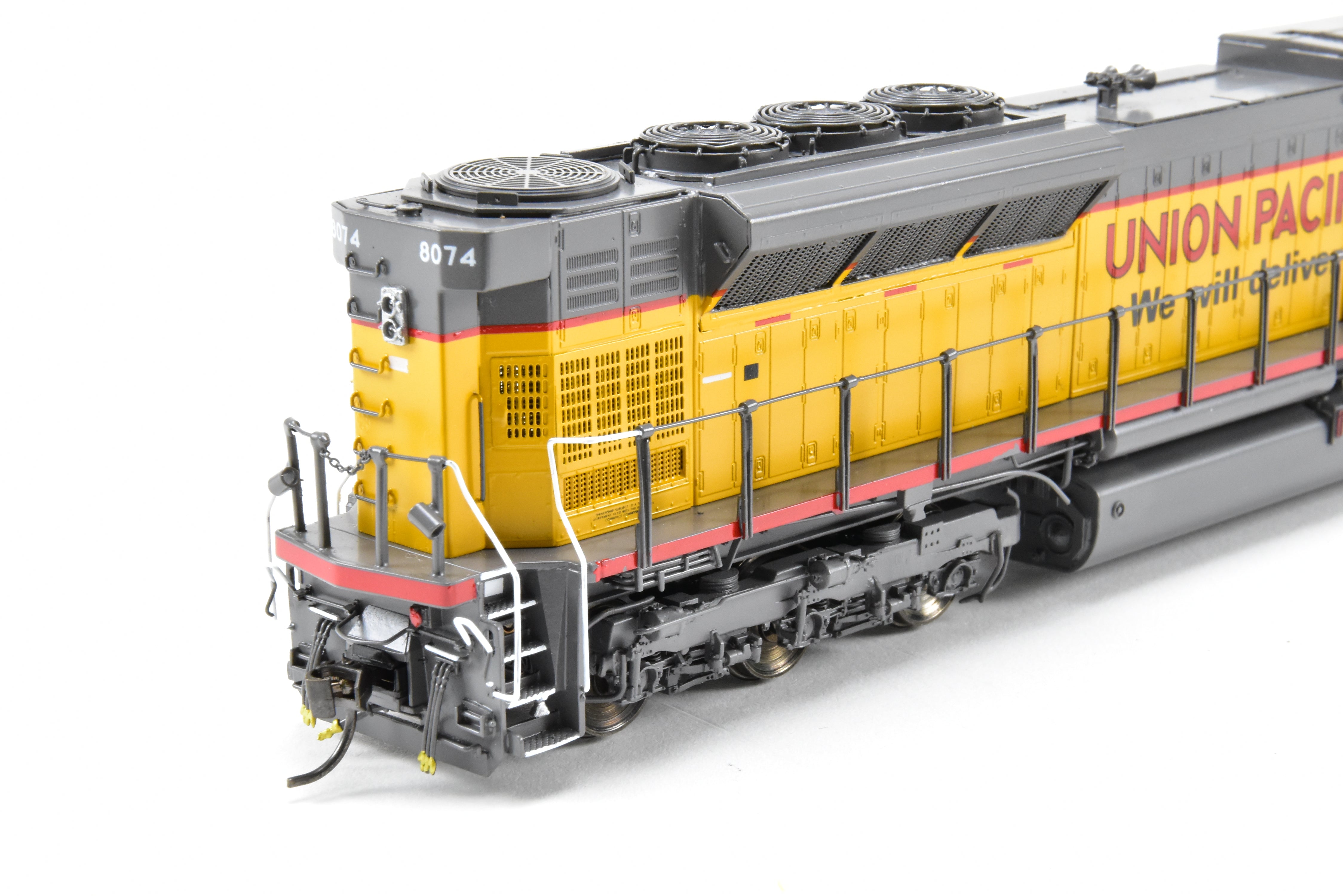 HO Scale Brass Union Pacific EMD SD90/43M Model Train with 'We Will Deliver' Slogan, FP #8074 by Overland Models, Inc.