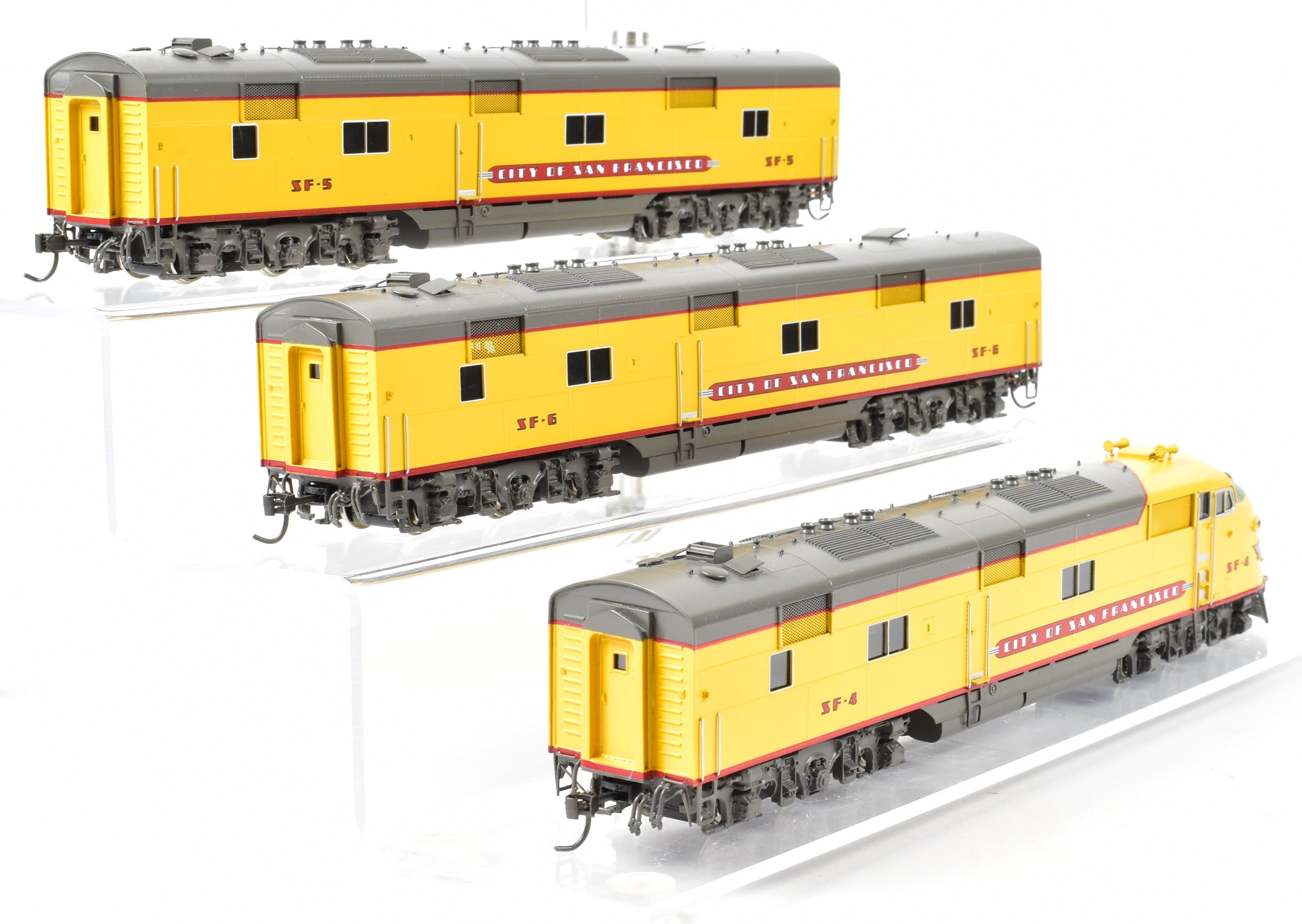 HO Scale Brass Consist of Challenger Imports Union Pacific City of San Francisco EMD E6 A/B/B Locomotive Set for Model Railroading