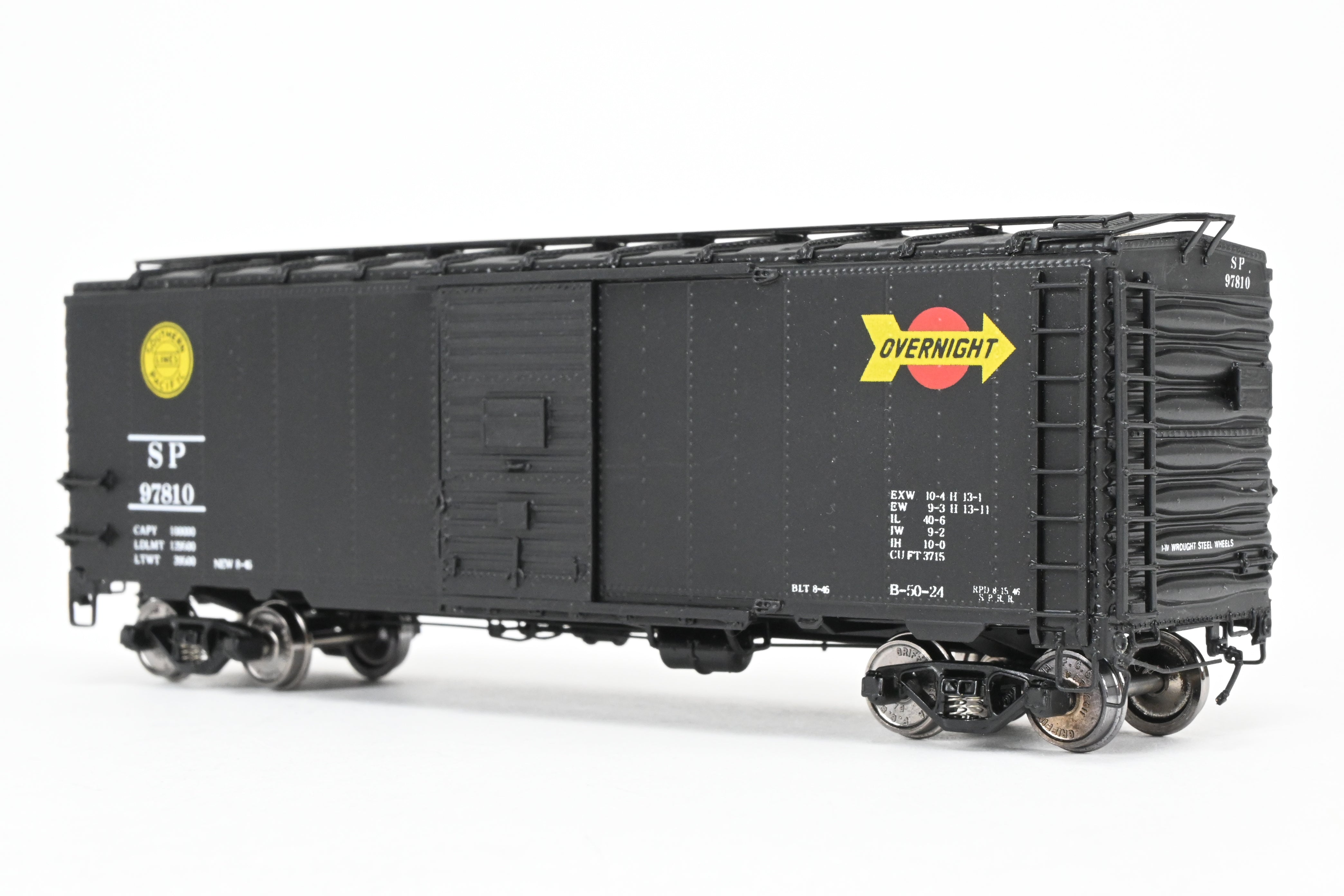 HO Scale Brass Model of Southern Pacific Overnight Boxcar B-50-24 Class with ASF A-3 Trucks, Beaver Creek Special Collector's Edition, FP No. 97810