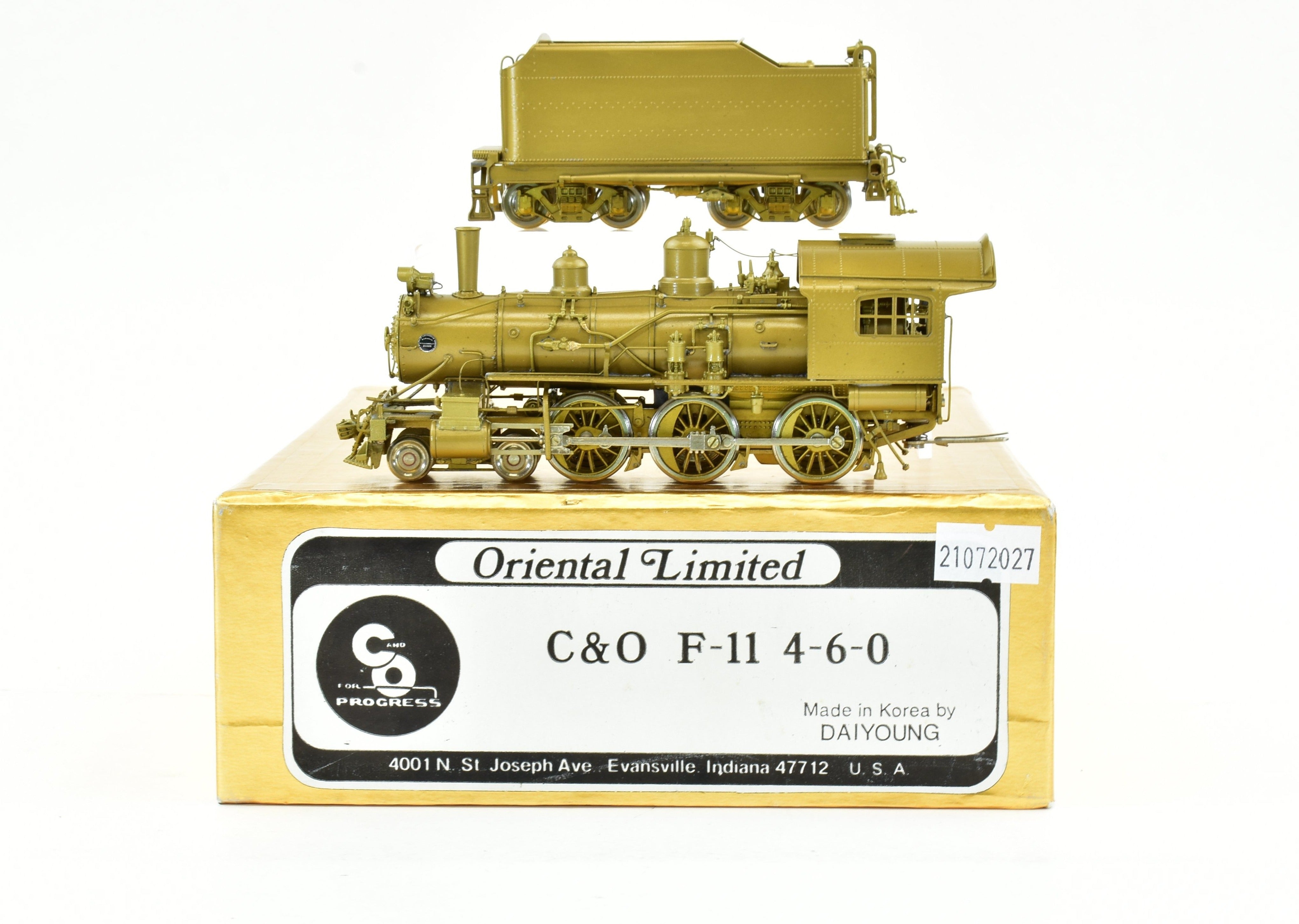 HO Scale Brass Model Train - Oriental Limited C&O - Chesapeake & Ohio F-11 4-6-0 Ten Wheeler Locomotive