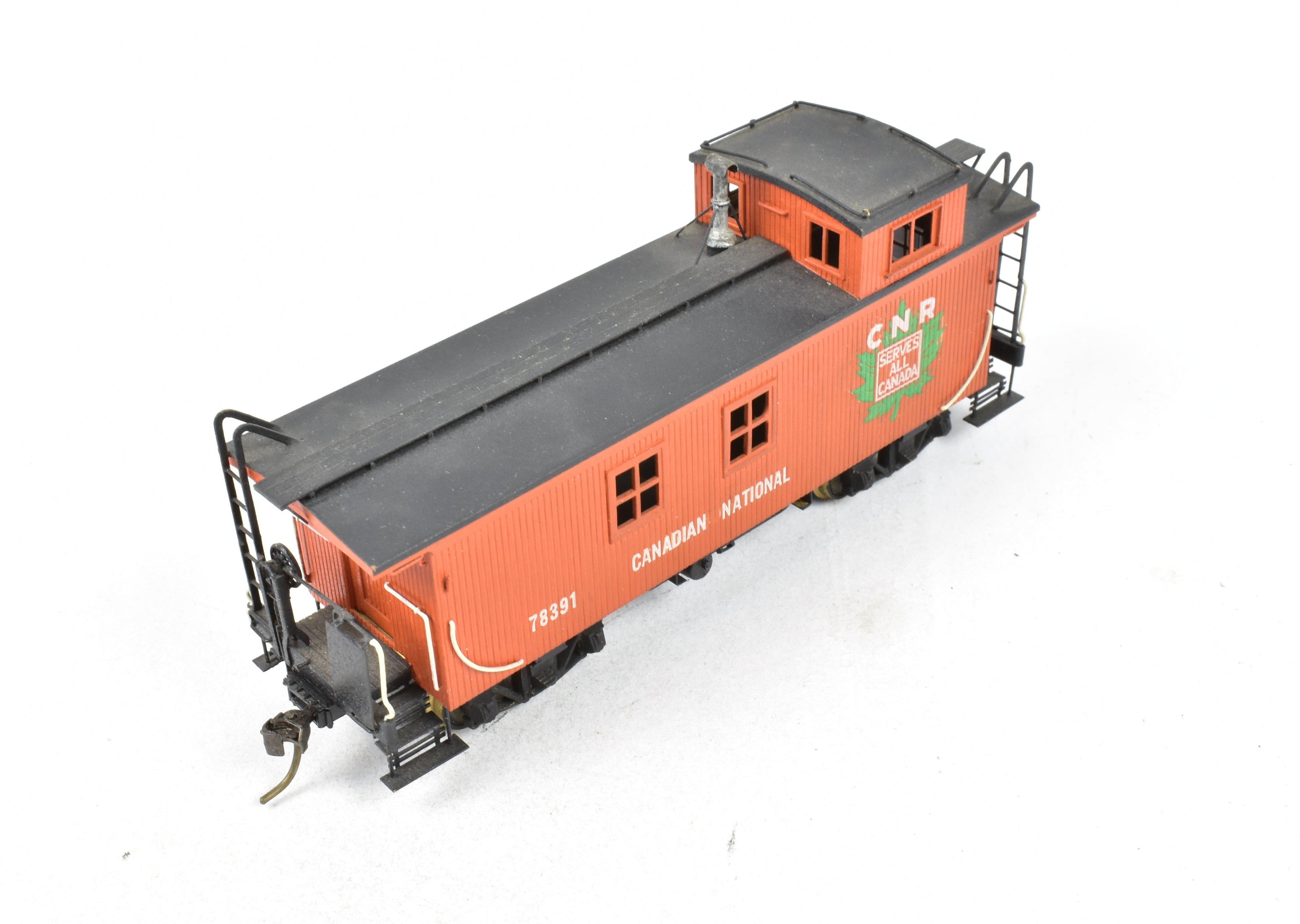 Custom Painted HO Brass PFM Canadian National Railway Wood Caboose #78391 by Van Hobbies