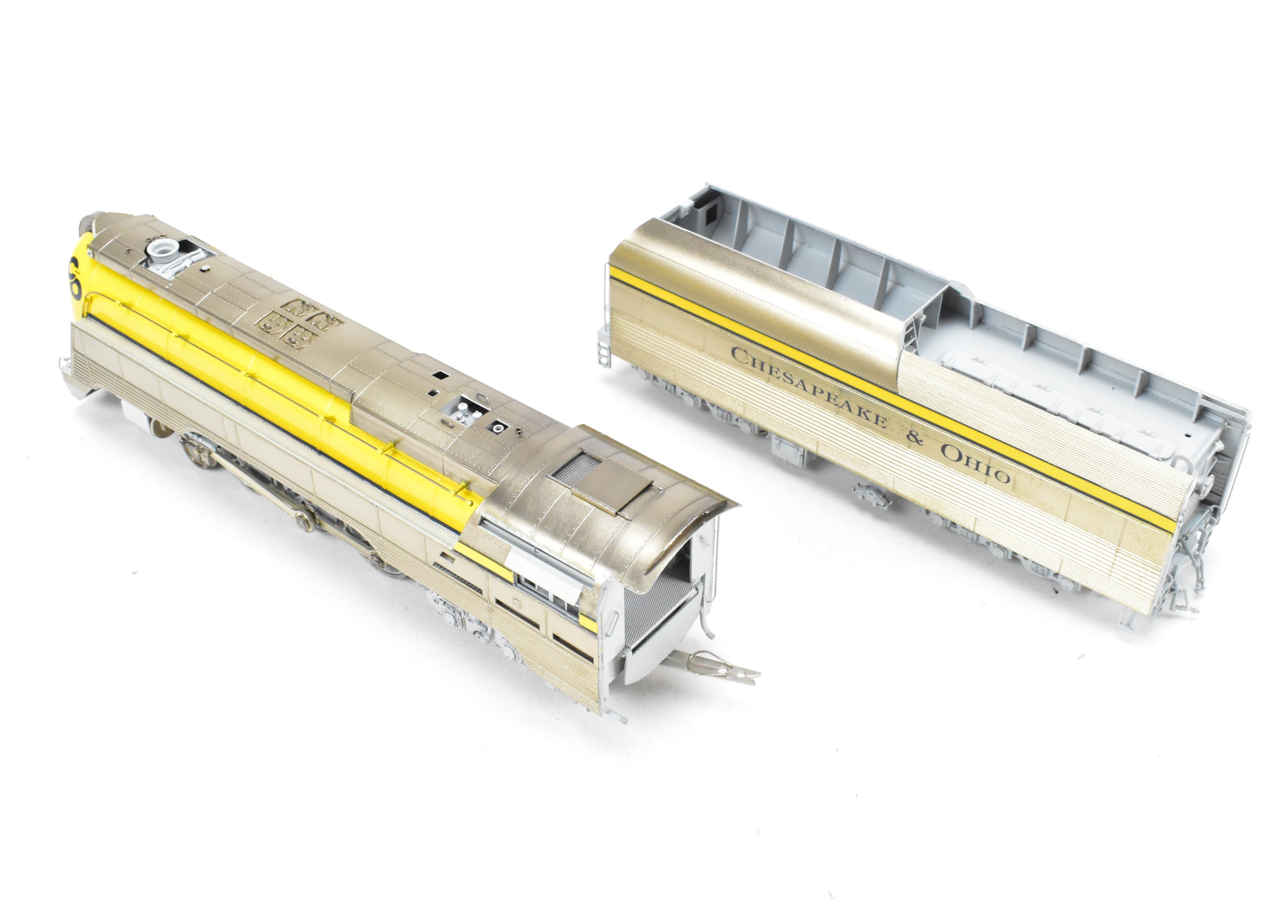 HO Scale Brass Model Train - Precision Scale Co. Chesapeake & Ohio Class L-1 Streamlined 4-6-4 Hudson FP in Stunning Yellow Color