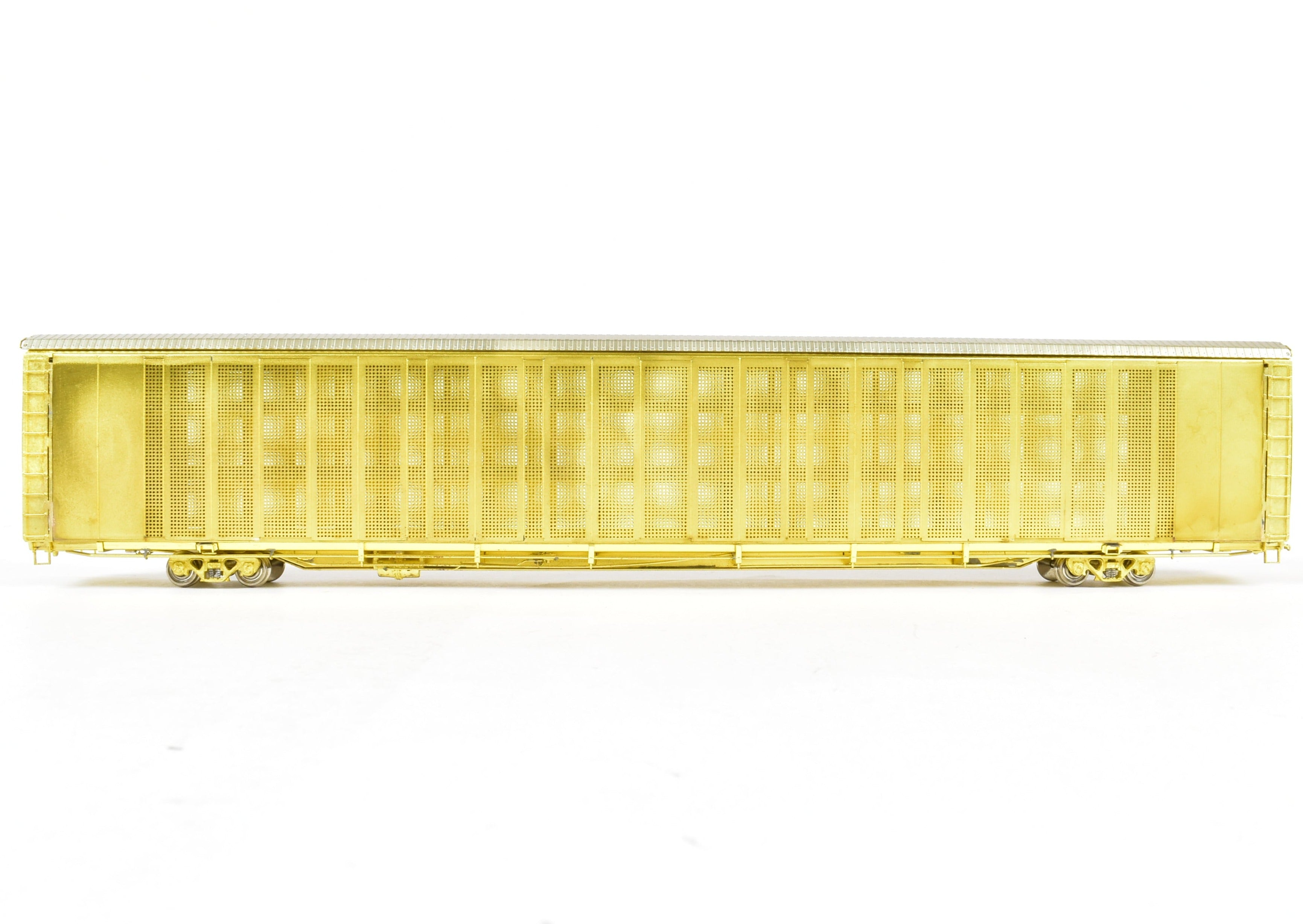HO Brass OMI Overland Safe-T-Pack Tri-Level Auto Rack with Special Doors (ATSF, FEC, N&W, WP)