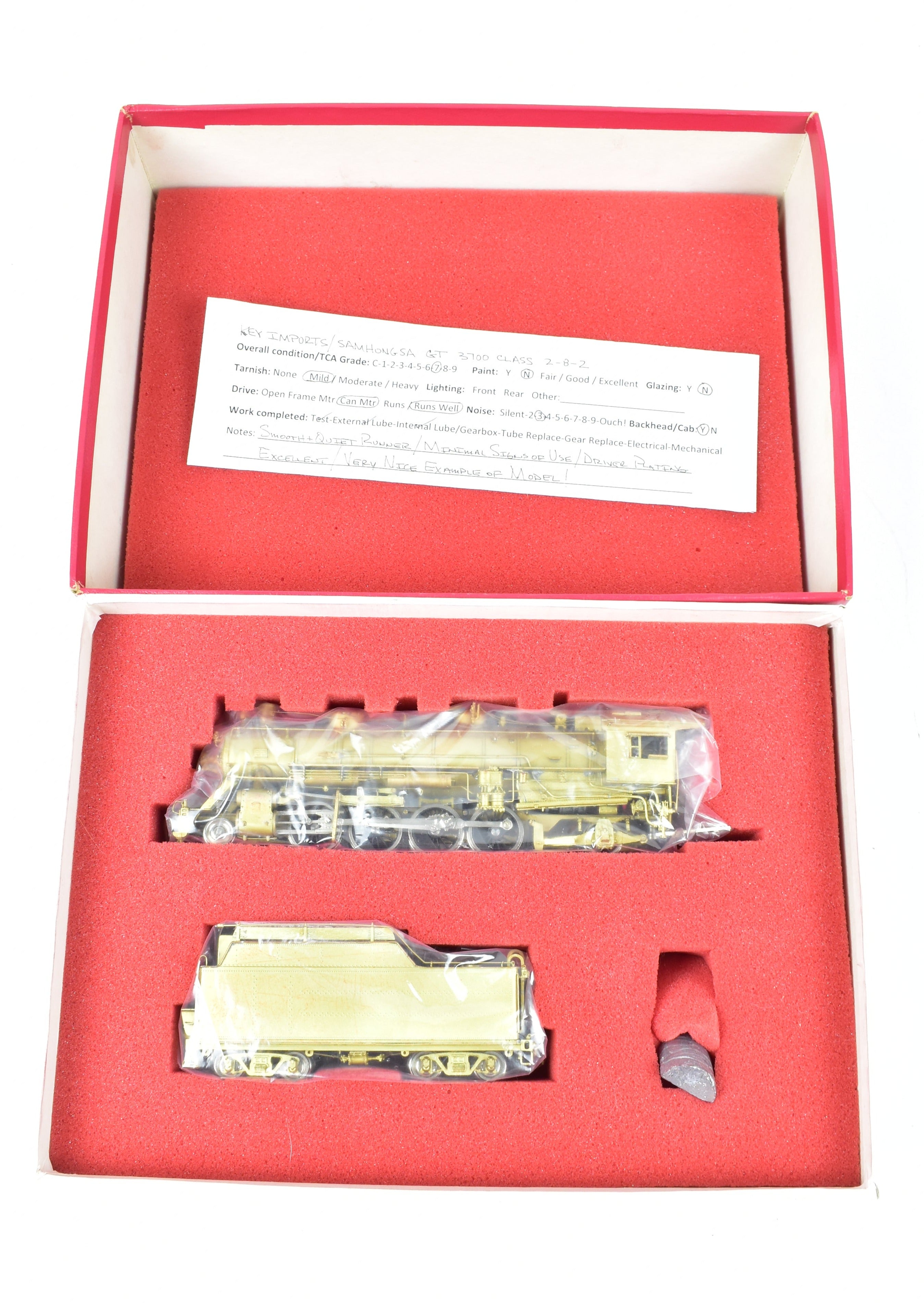HO Scale Brass Model Train - Key Imports GTW Grand Trunk Western 3700 2-8-2 Mikado Engine
