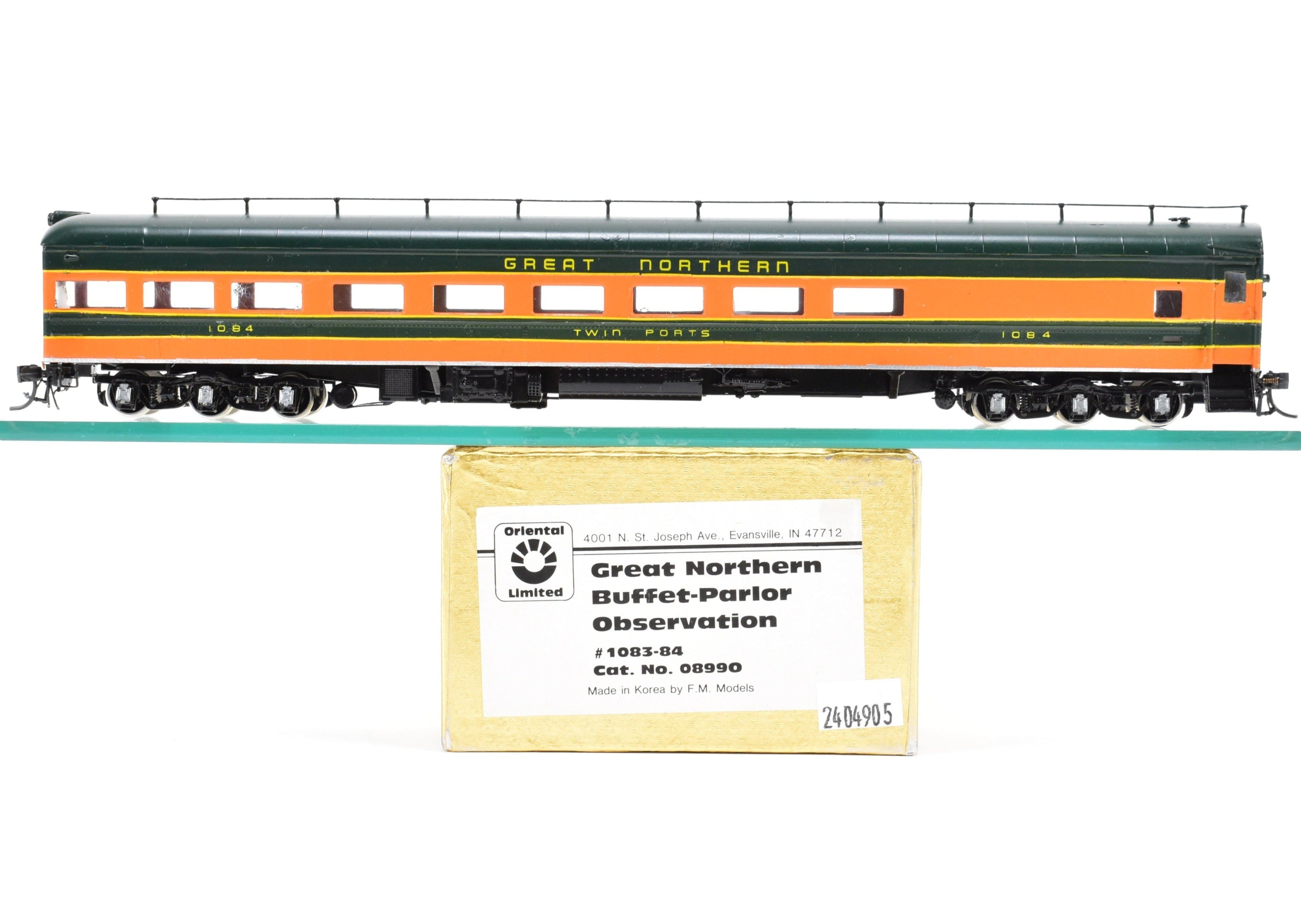 HO Brass Oriental Limited GN - Great Northern Twin Ports Buffet-Parlor-Observation Car, Empire Builder Scheme