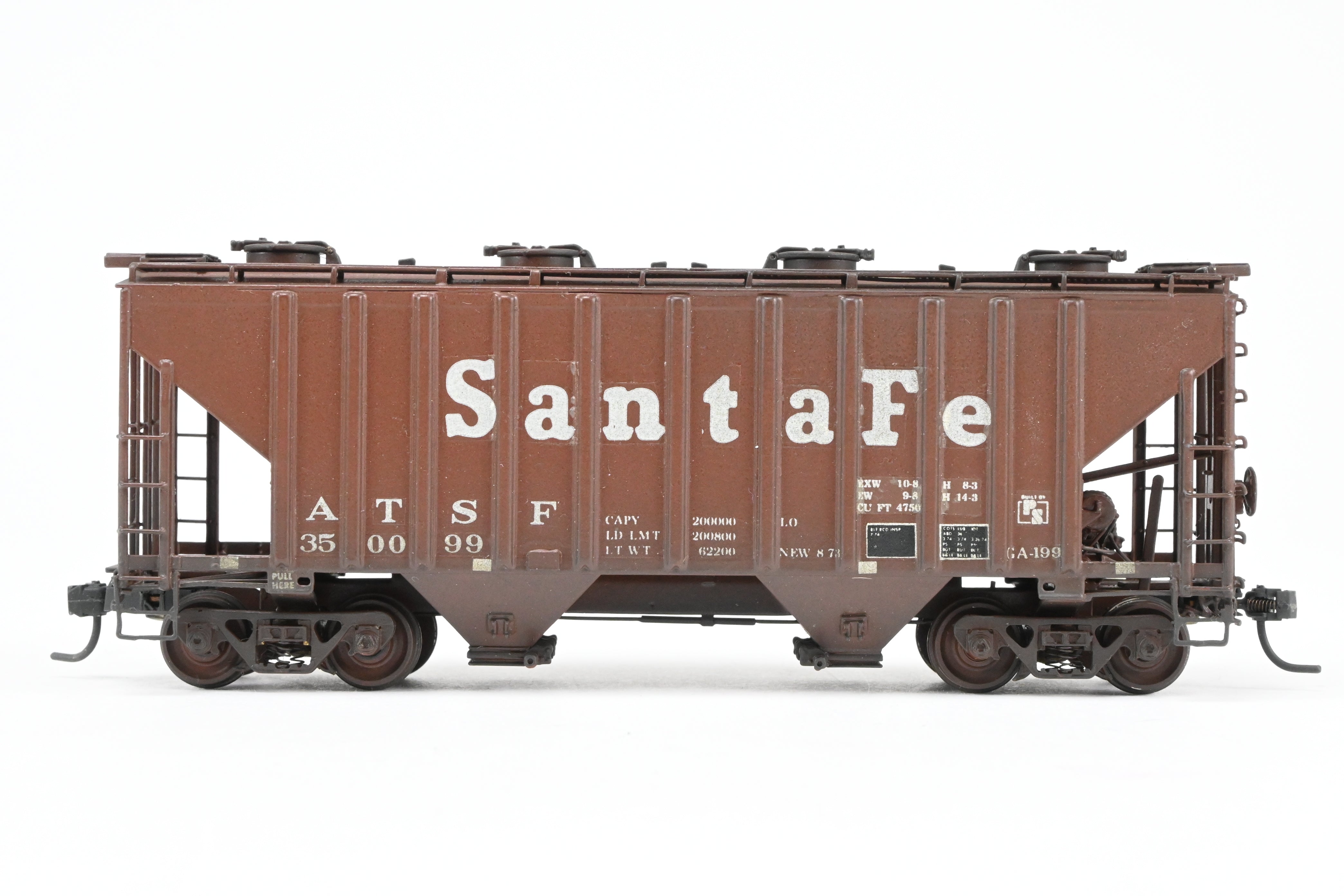 HO Brass OMI ATSF - Santa Fe 2-Bay Covered Hopper Model #350099