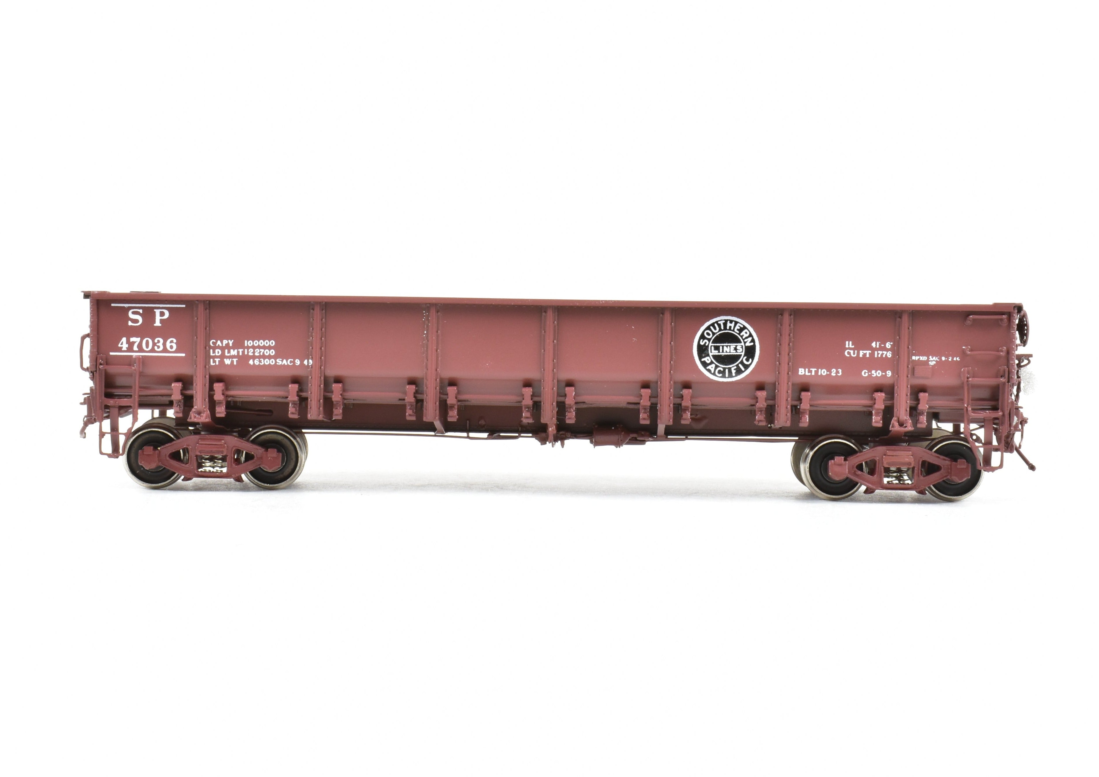 1940s HO Scale Brass Southern Pacific G50 - 9 Drop Bottom Gondola by Challenger Imports