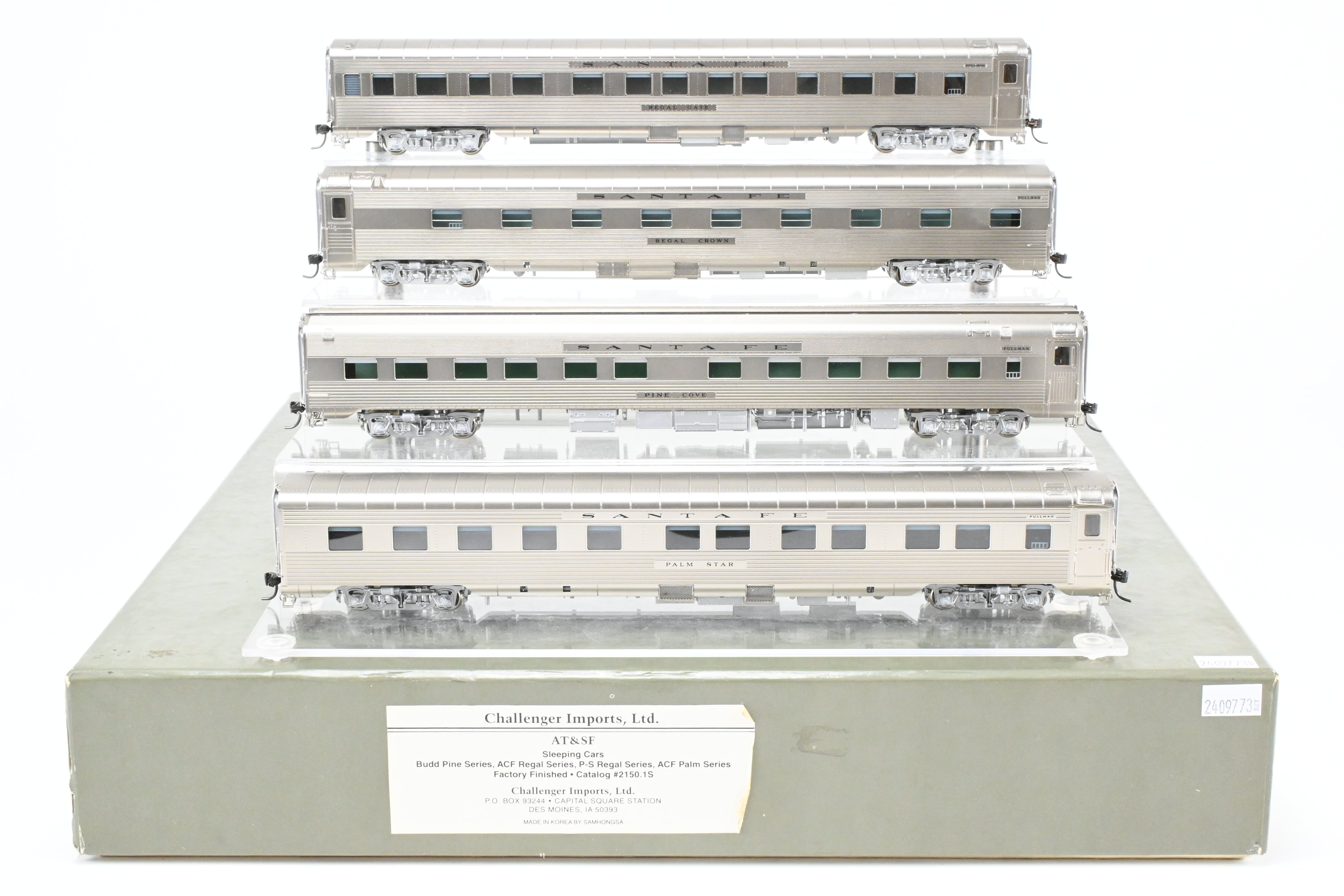 1951 ATSF Santa Fe Super Chief 4-Car Sleeping Car Set by Challenger Imports